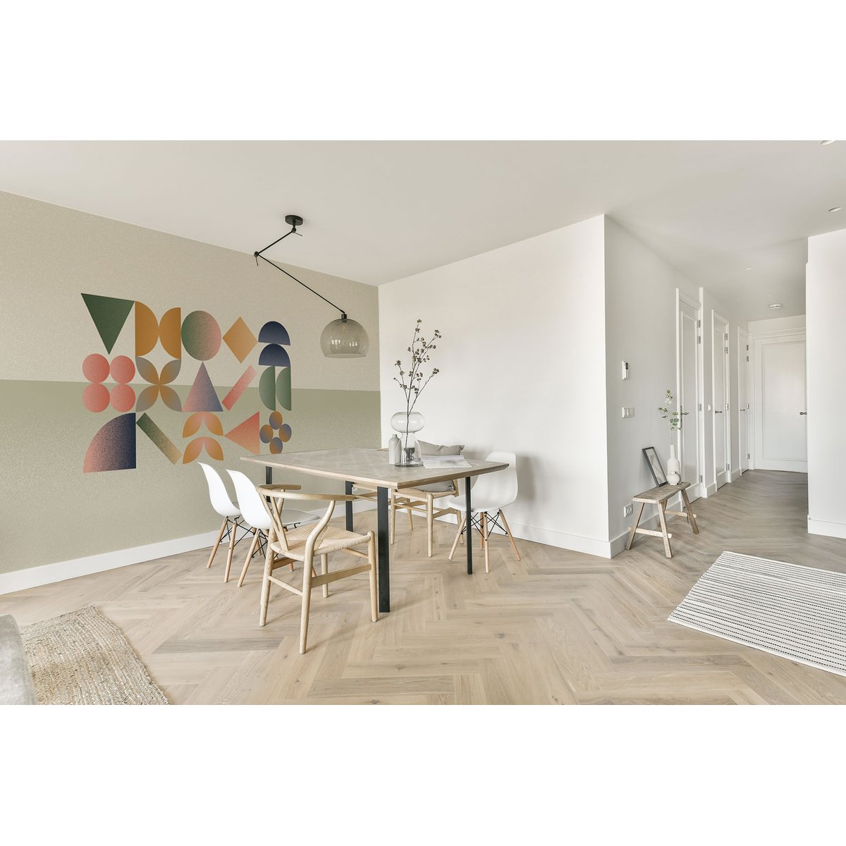 Papier peint panoramique Prisma, Gris 375 x 250cm gris, ACTE DECO