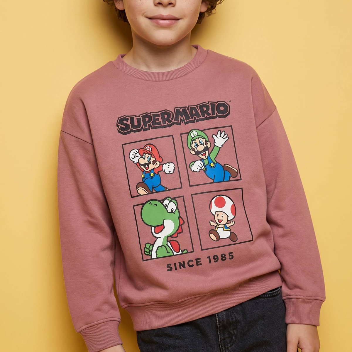 Sweat MARIO imprimé en coton BIO GOTS blossom, MONOPRIX