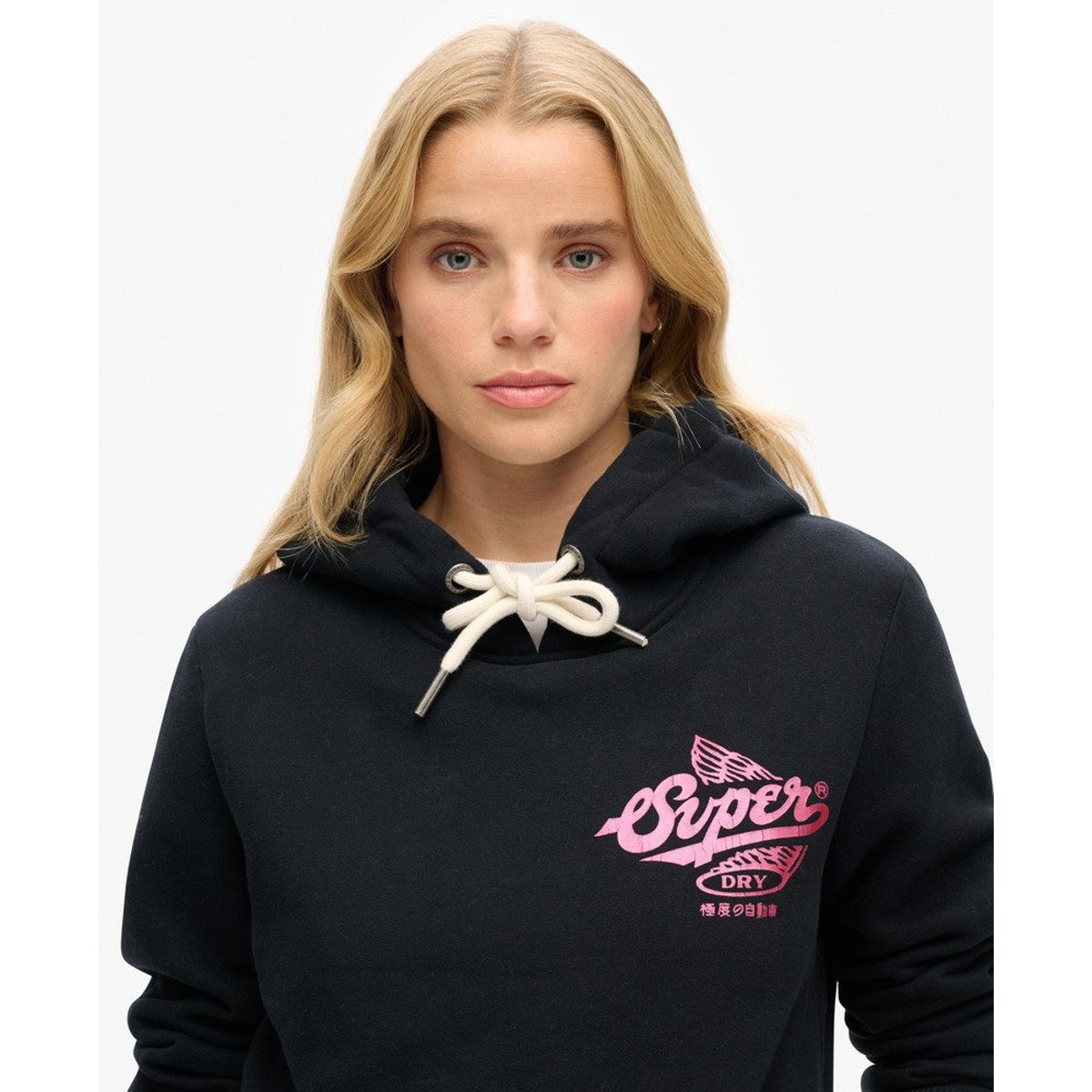 Sweat à capuche métallisé Athletic noir, SUPERDRY