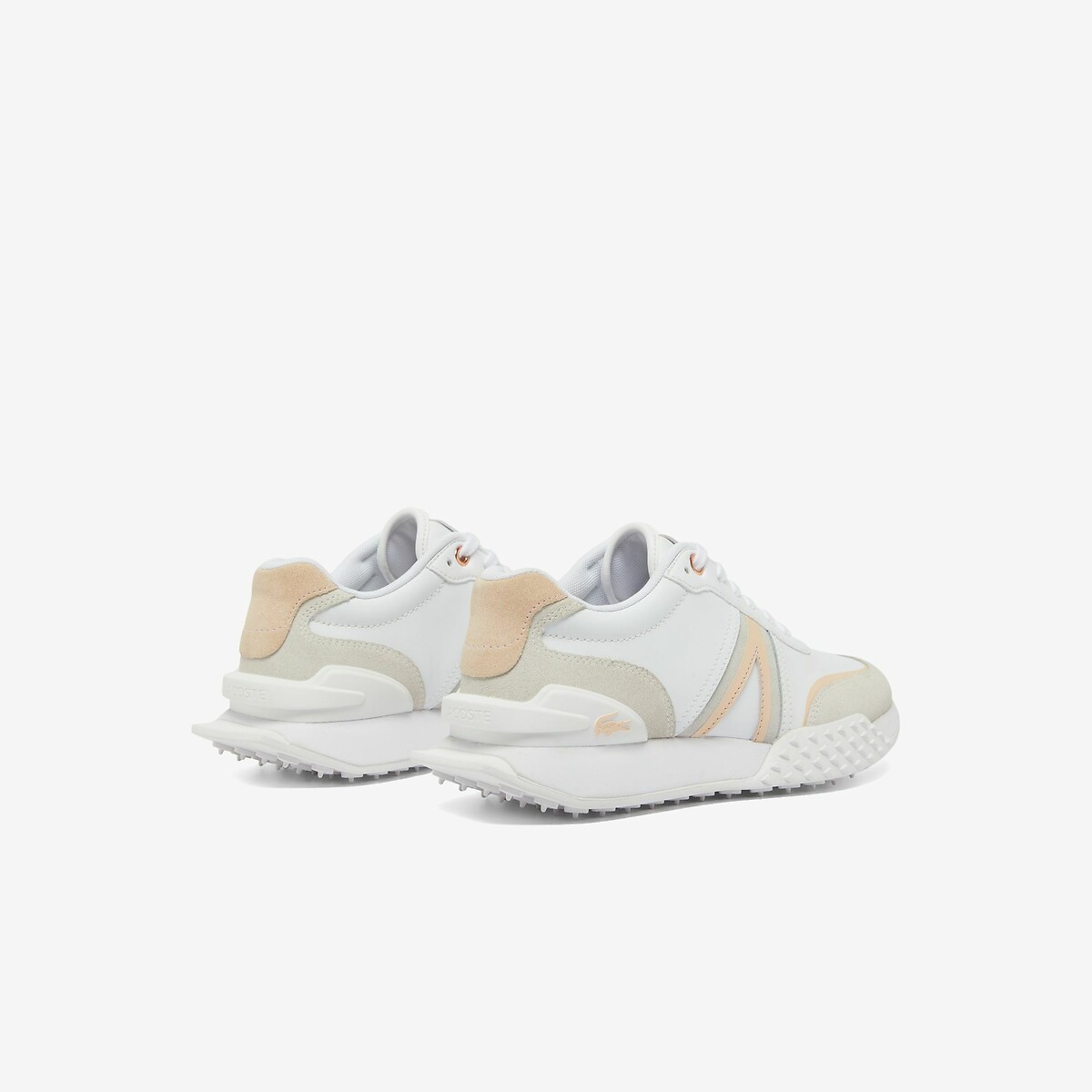 L Spin Deluxe Low Top Trainers in Leather white/beige, LACOSTE