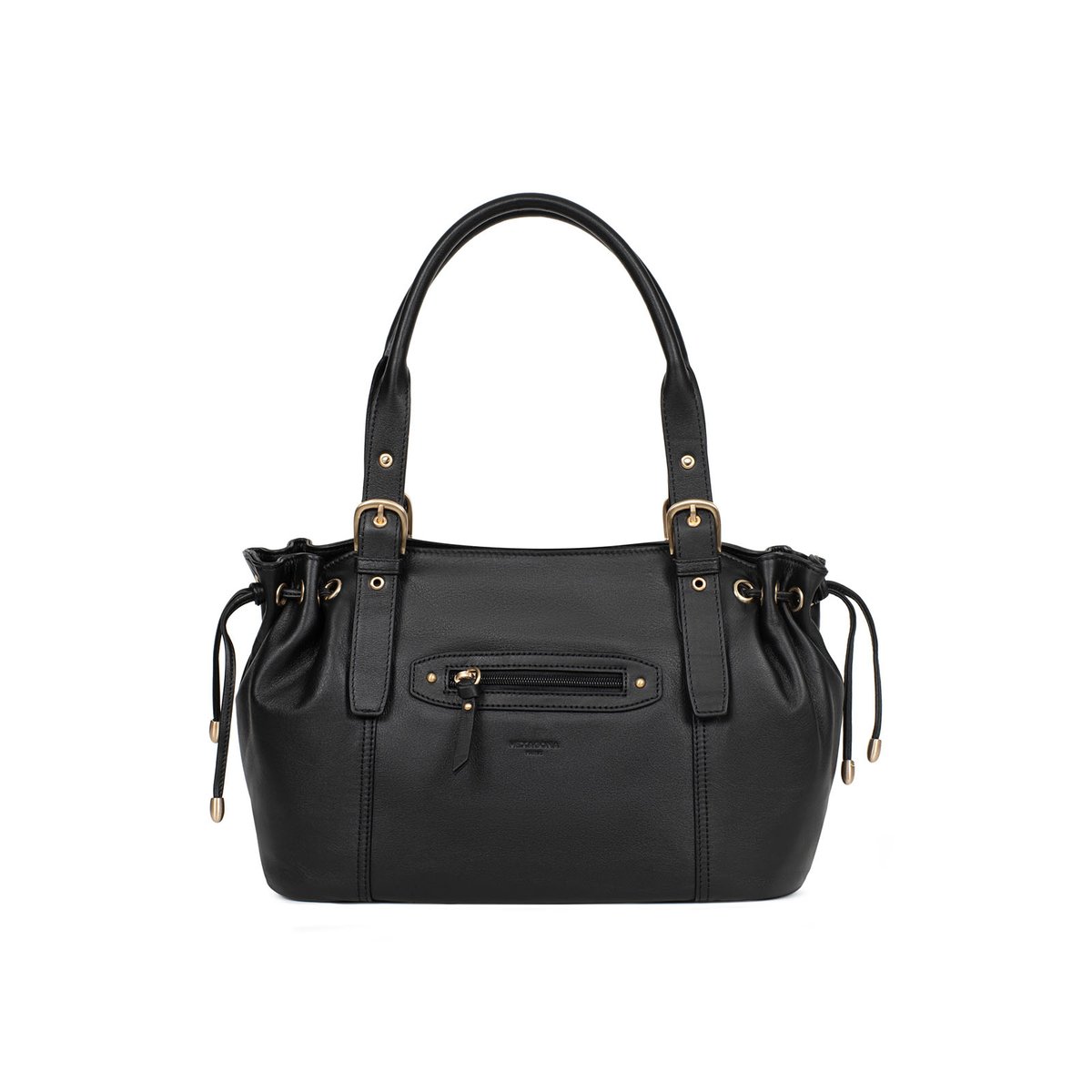 Sac porté épaule 2 anses TAIMA noir, HEXAGONA