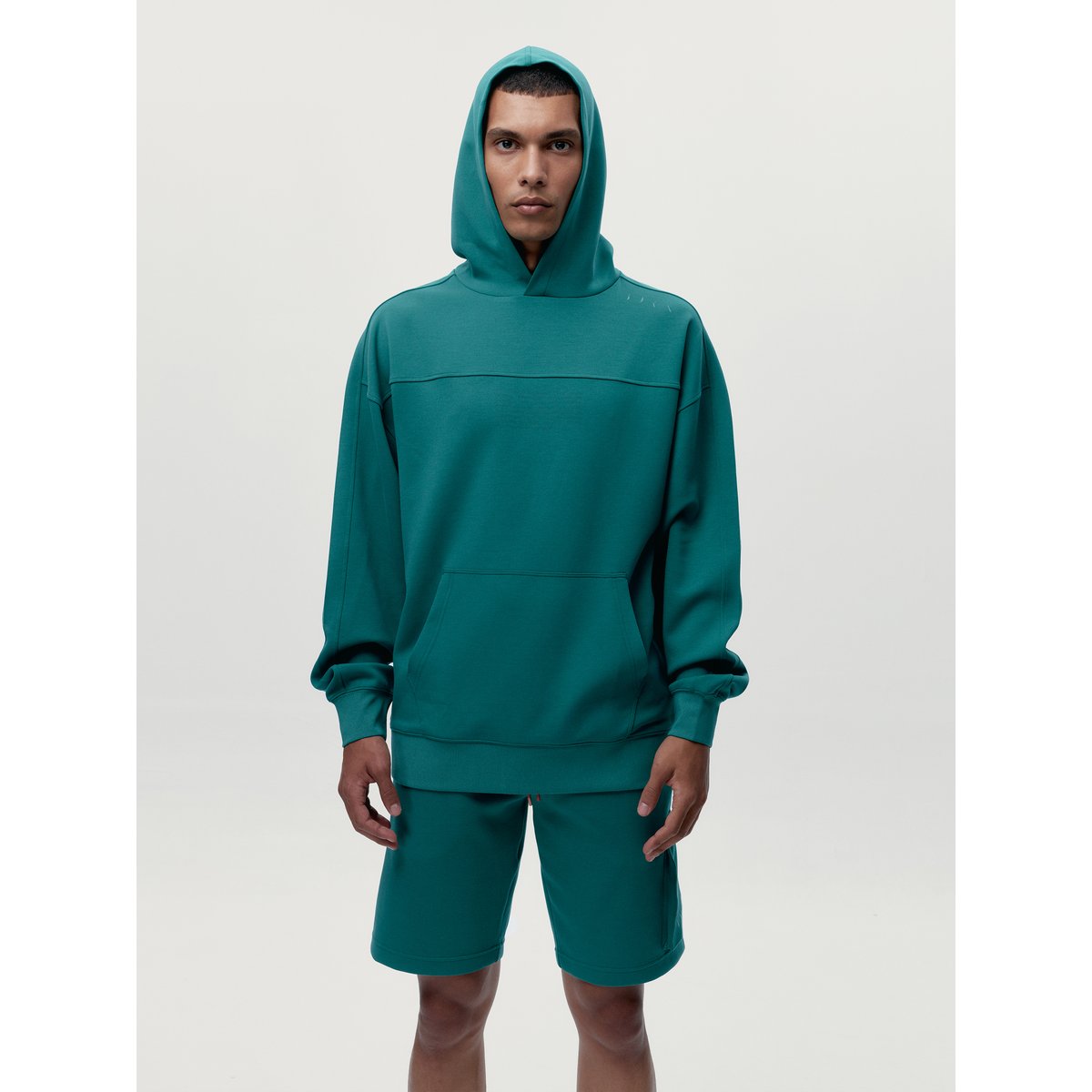 Sweat de sport homme Halong À capuche coupe oversize vert biscaye, BORN