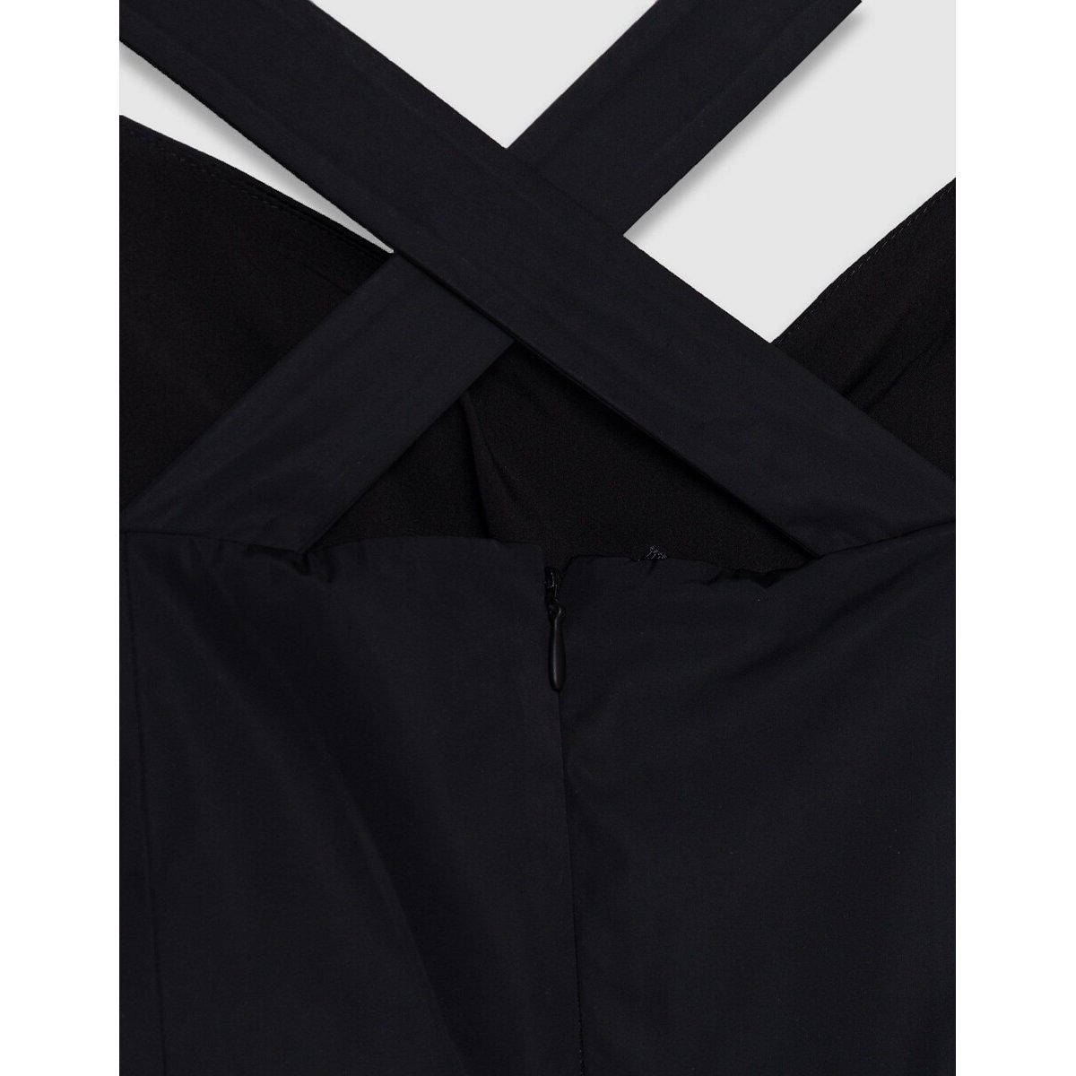 Robe midi à bretelles évasée noir, IKKS