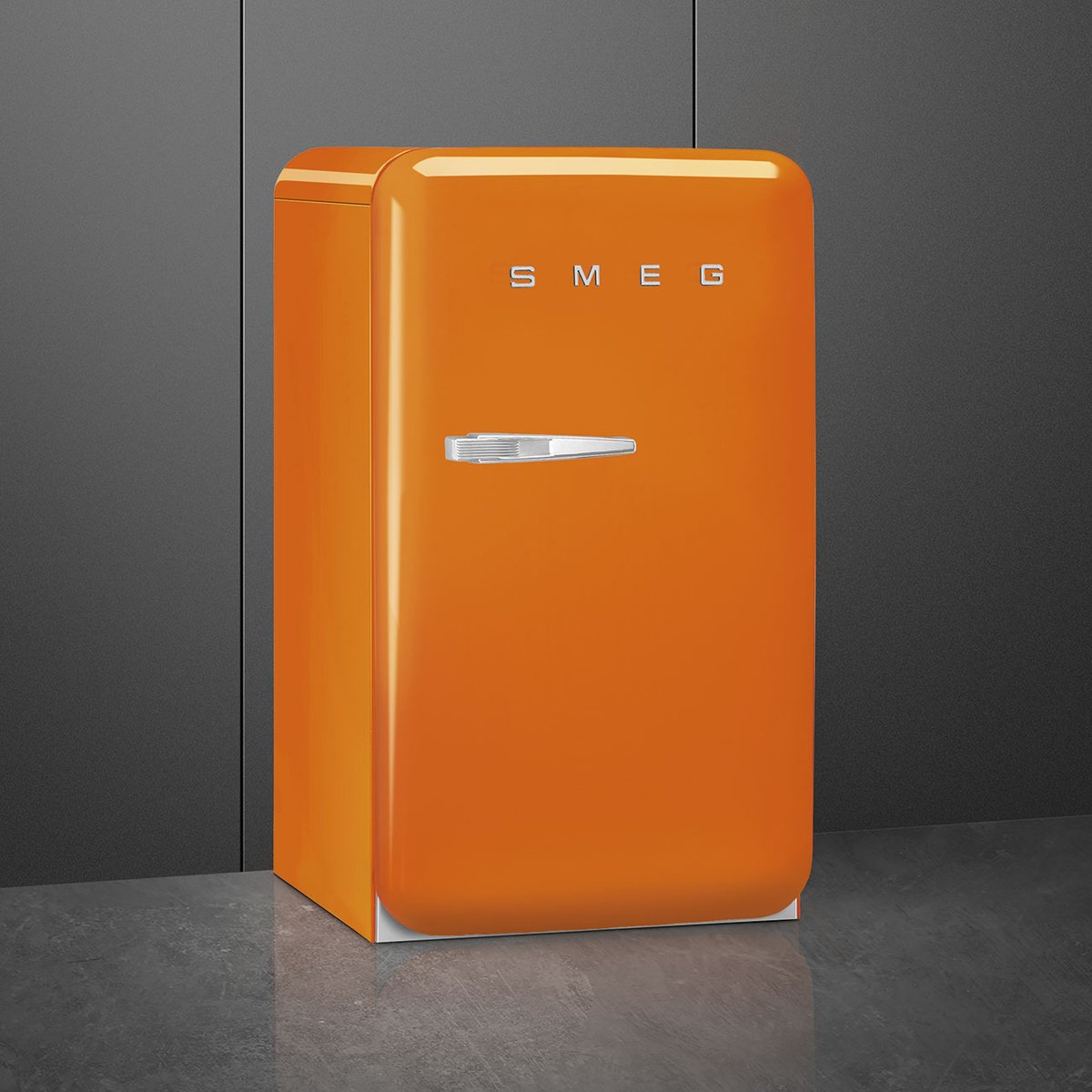 Mini réfrigérateur 1 porte poignée à gauche FAB10 orange brillant, SMEG