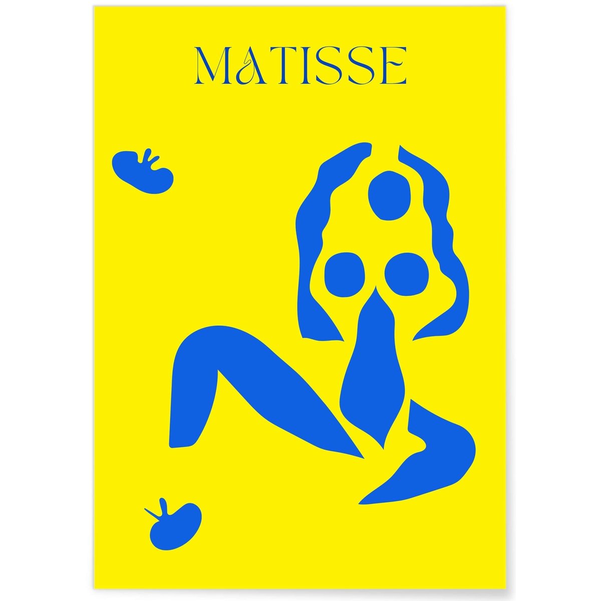 Affiche Matisse 'Femme en Bleu' – Couleurs vives et abstraites blanc, L'AFFICHERIE