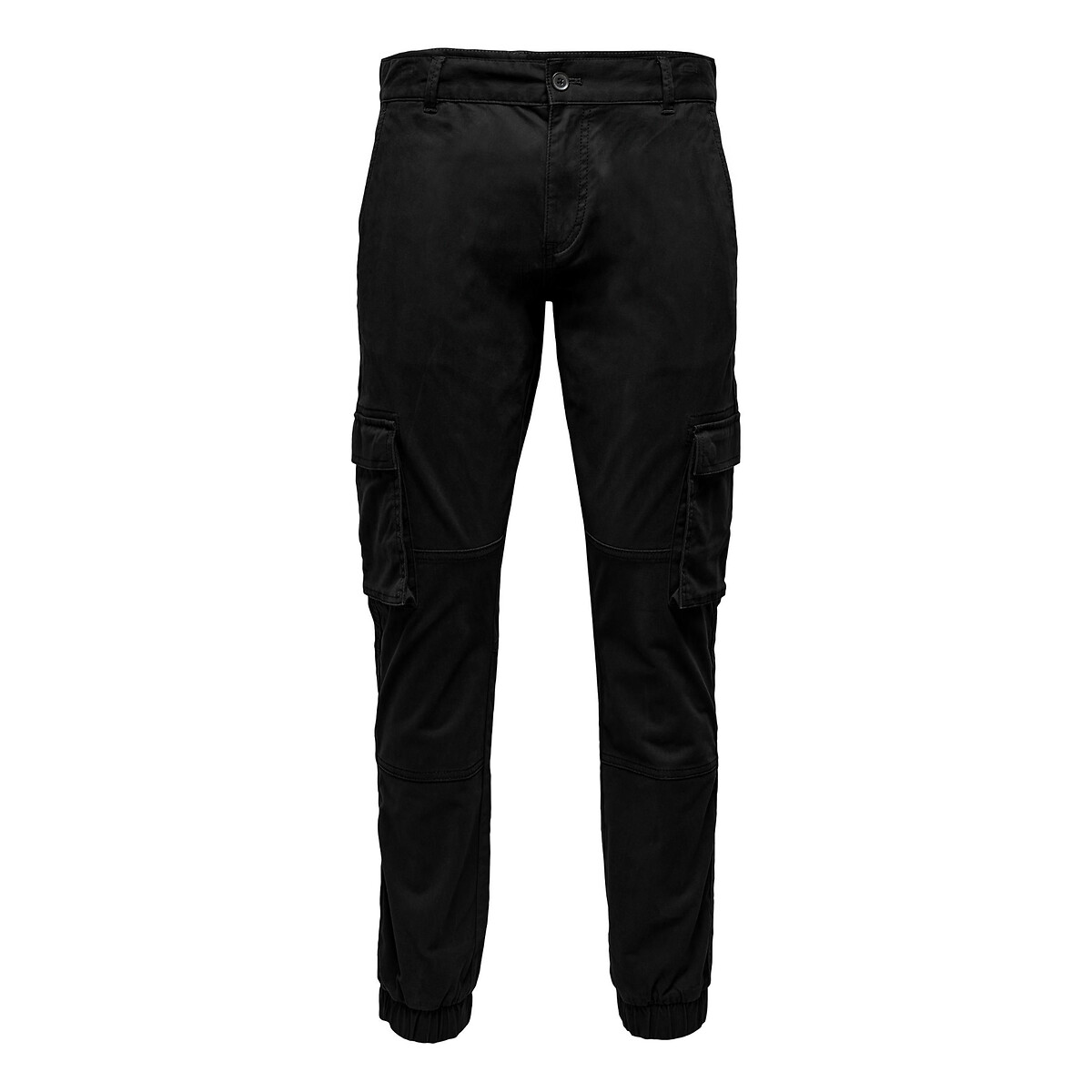 Pantalon cargo en coton Cam noir, ONLY & SONS
