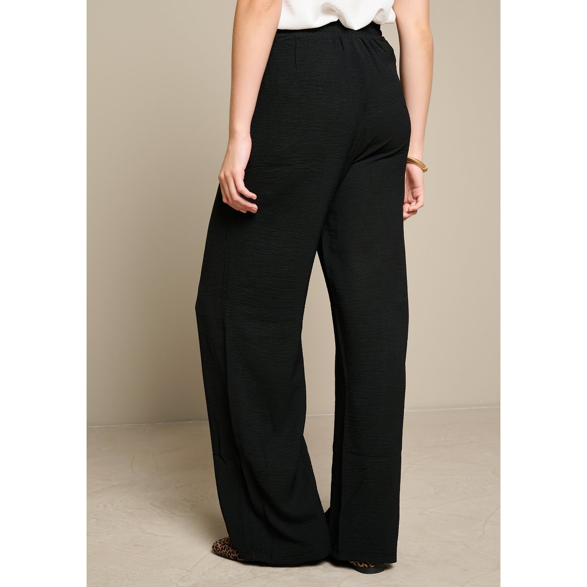 Pantalon ample fluide noir, LOLALIZA