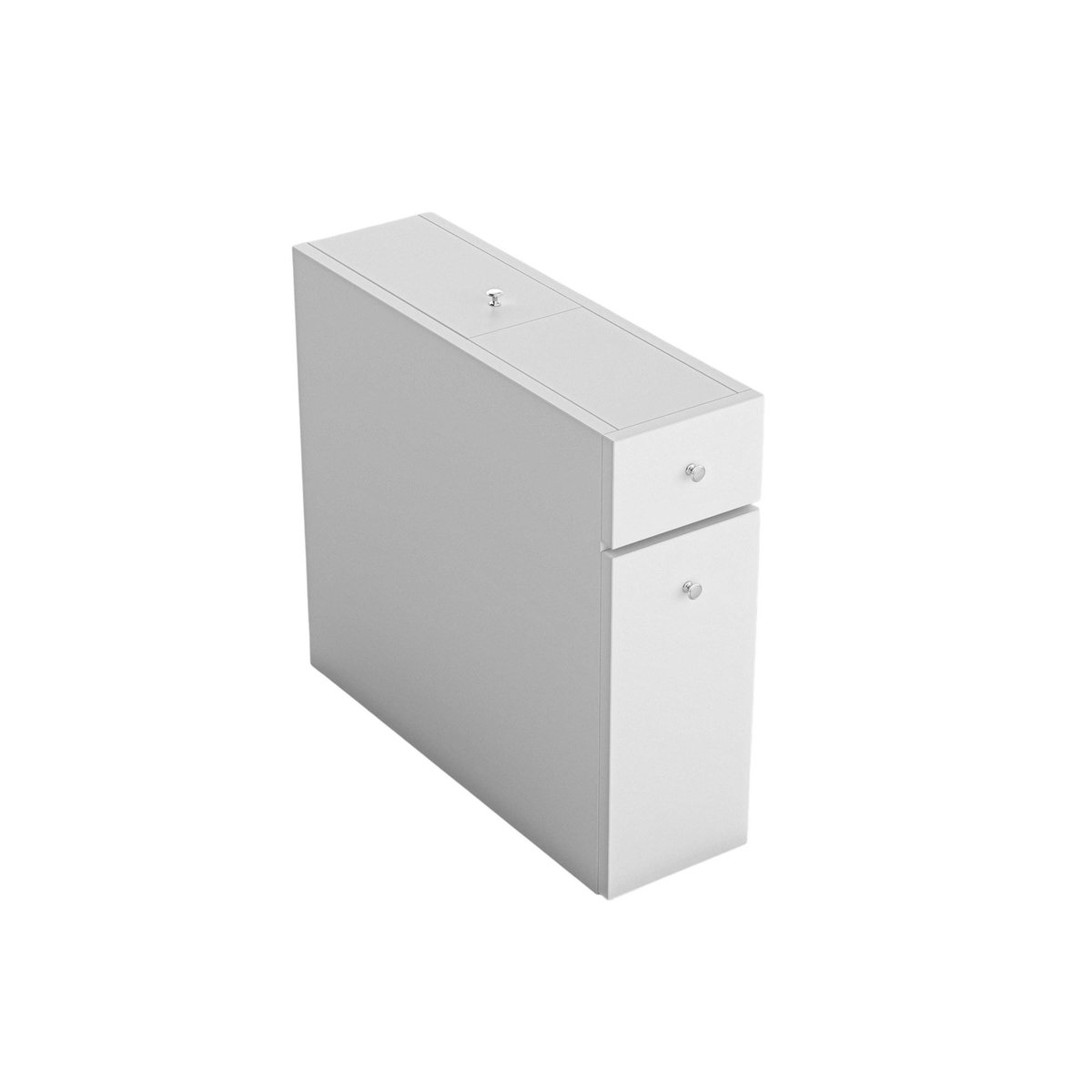 Meuble WC à rangements MARFA blanc, PIER IMPORT