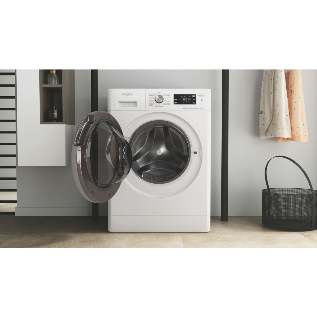 Lave linge hublot FFBD10469BSVFR blanc, WHIRLPOOL