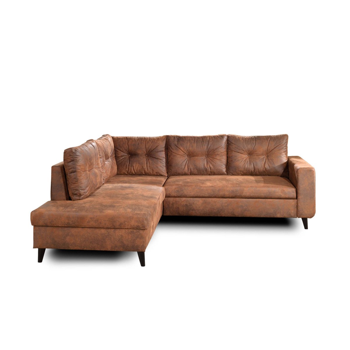Canapé d'Angle gauche 5 places - NORDIC marron, BEST MOBILIER