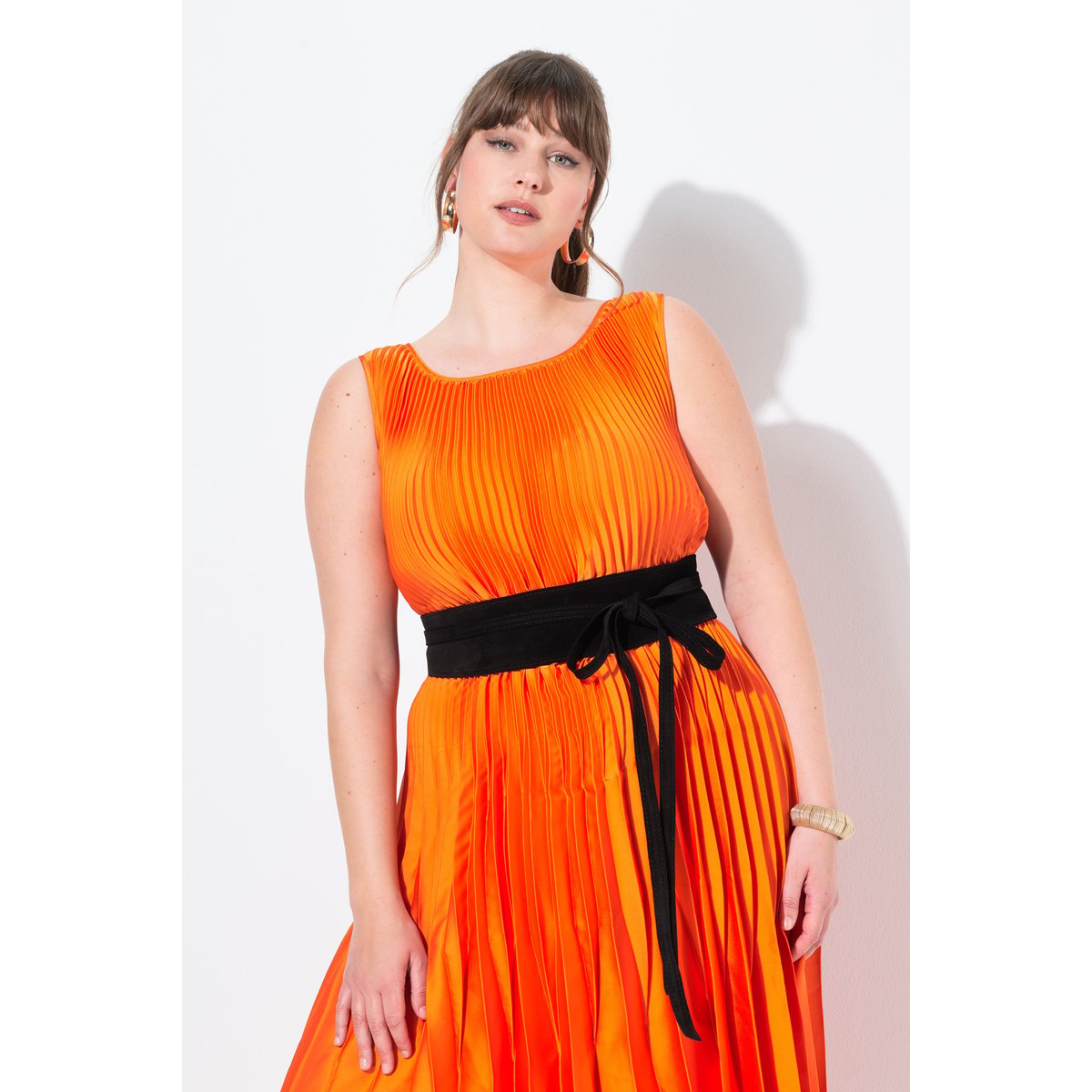 Ceinture à nouer en cuir suédé, taille unique noir, ULLA POPKEN