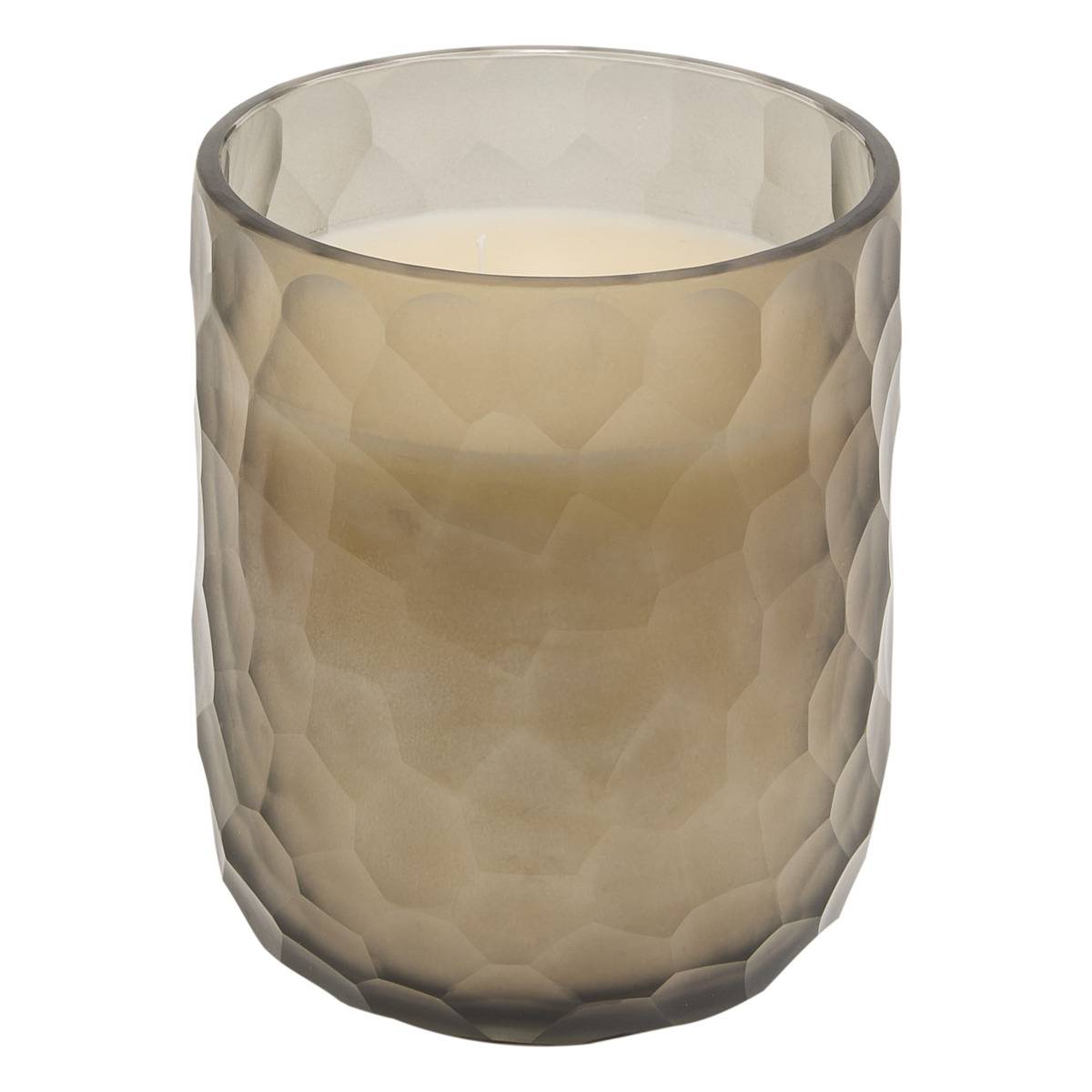 Bougie parfumée ronde en verre NYER vert, ATMOSPHERA