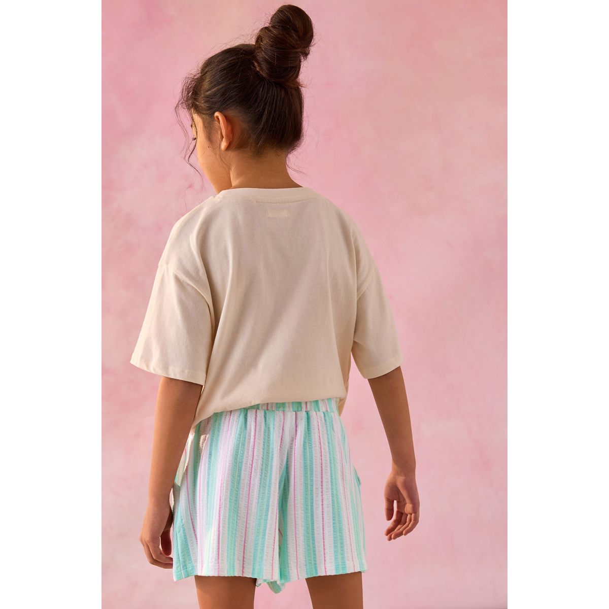 Short texturé à enfiler rayure bleu aqua, NEXT
