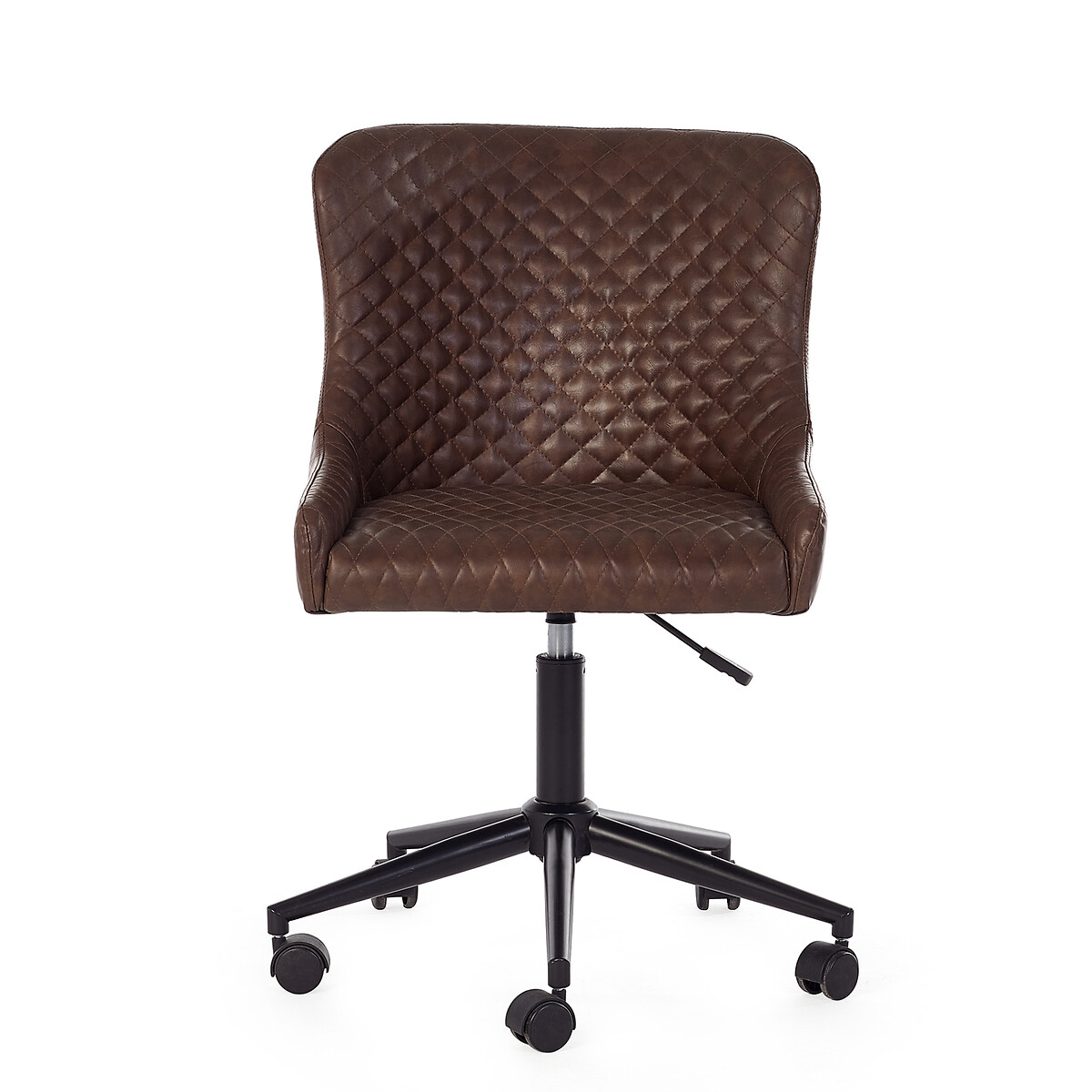 Kenton Faux Leather Quilted Office Swivel Chair brown              , SO'HOME