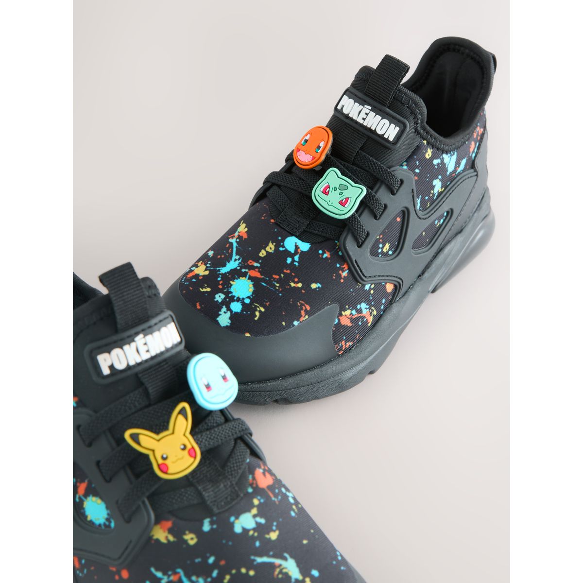Baskets à lacets élastiques pokemon noir, NEXT
