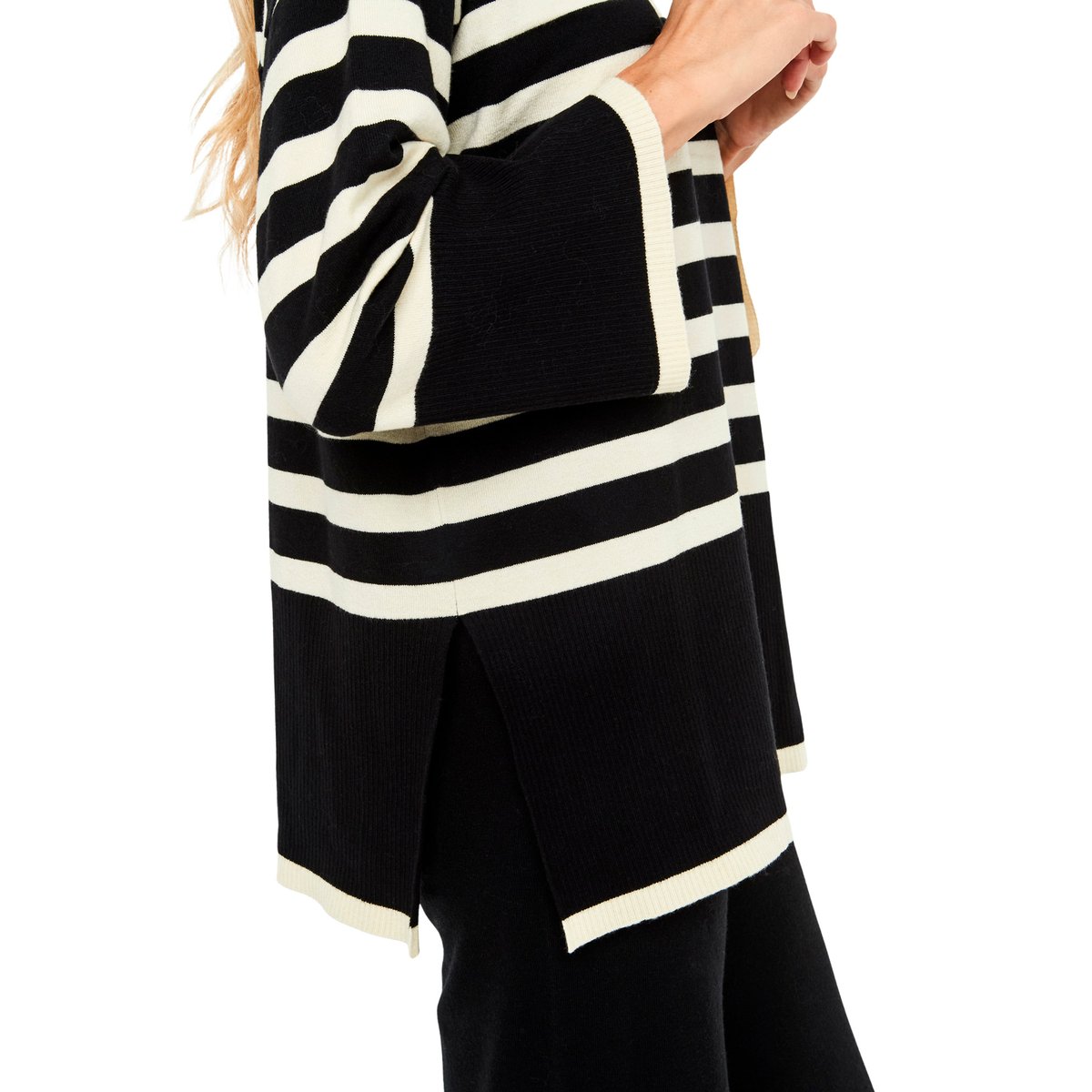 Pyjama pantalon évasé top manches longues Graphic City noir, SELMARK
