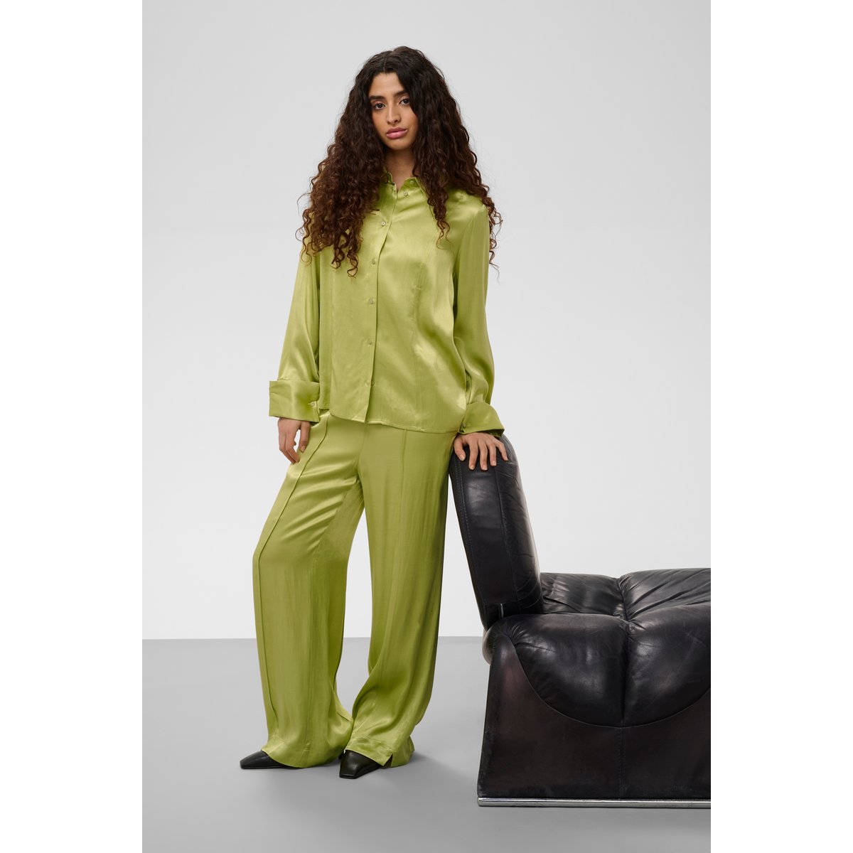 Chemise à manches longues vert weeping willow, SOAKED IN LUXURY