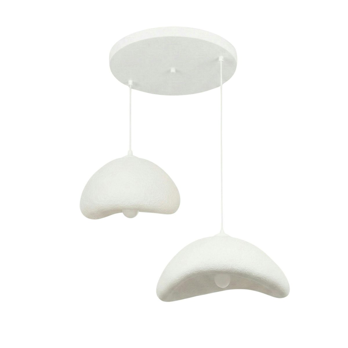 Suspension blanche wabi-sabi 2 abat-jour 70 cm NOXIS blanc, PIER IMPORT