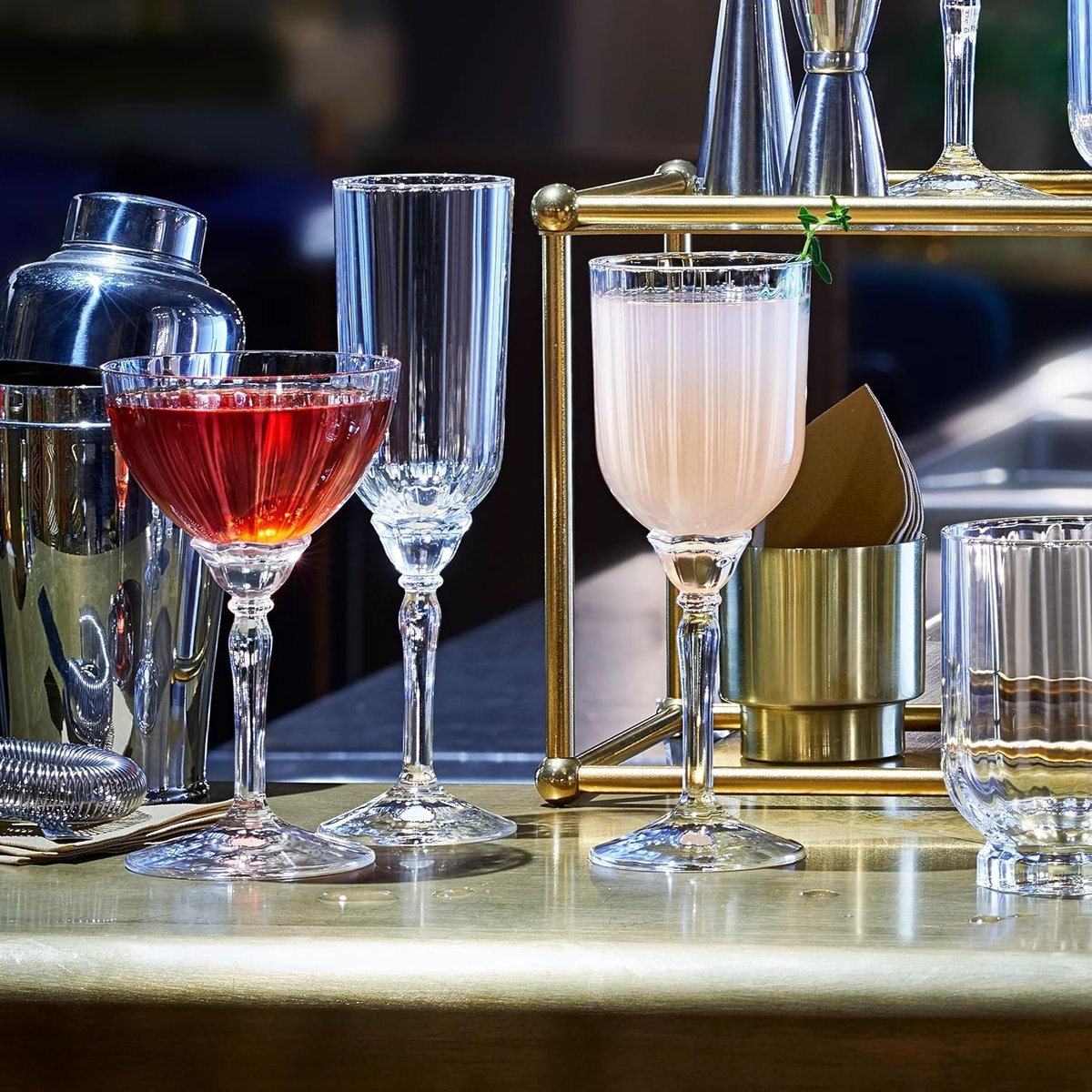 Lot de 4 coupes à Champagne  en verre, FLORIAN transparent, BORMIOLI ROCCO