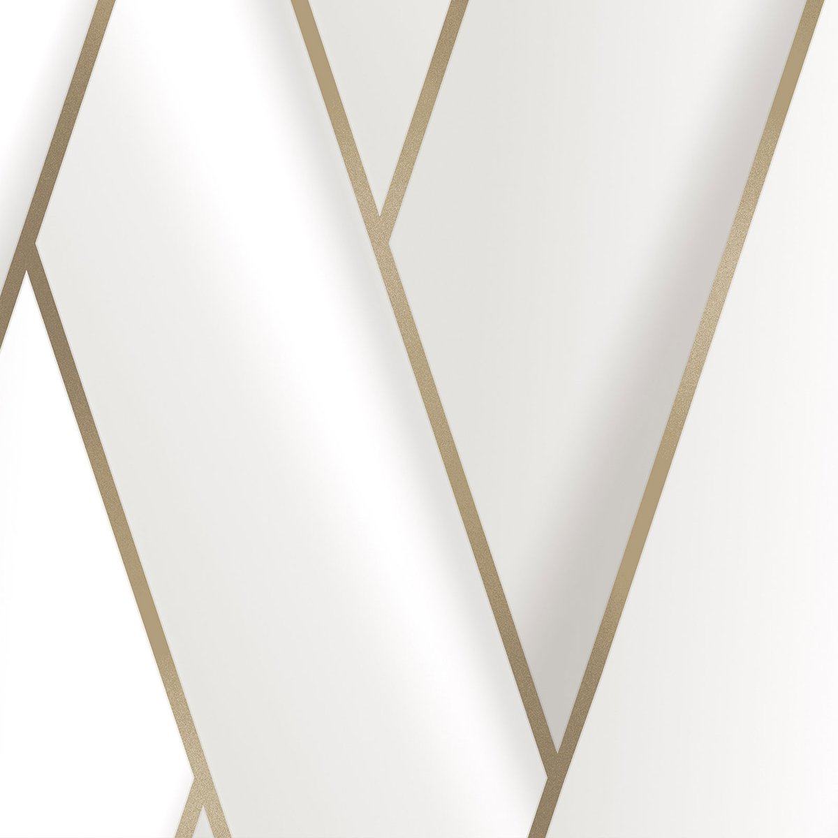 Papier peint géométrique art doré blanc, HEXOA