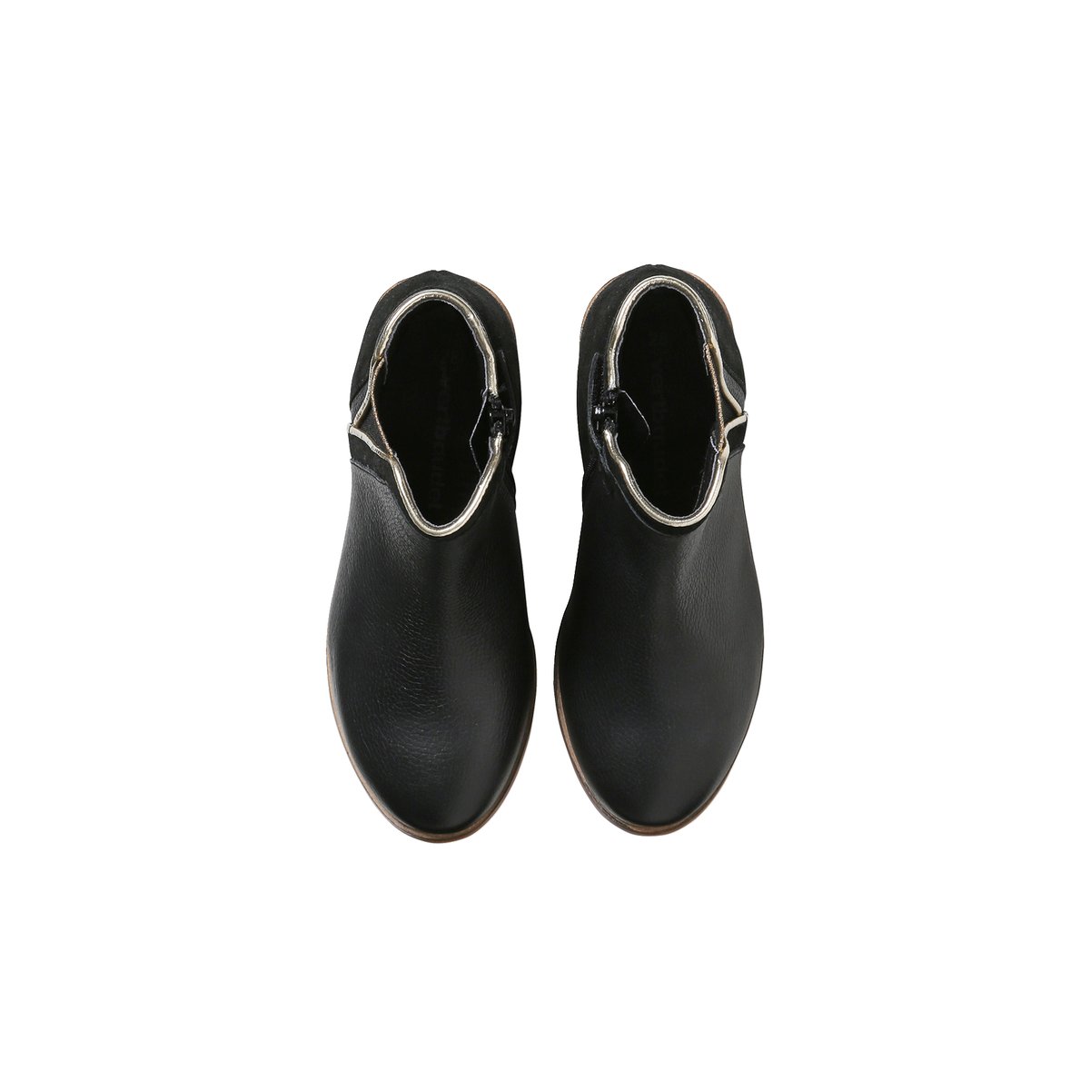 Boots cuir zippées noir, VERTBAUDET