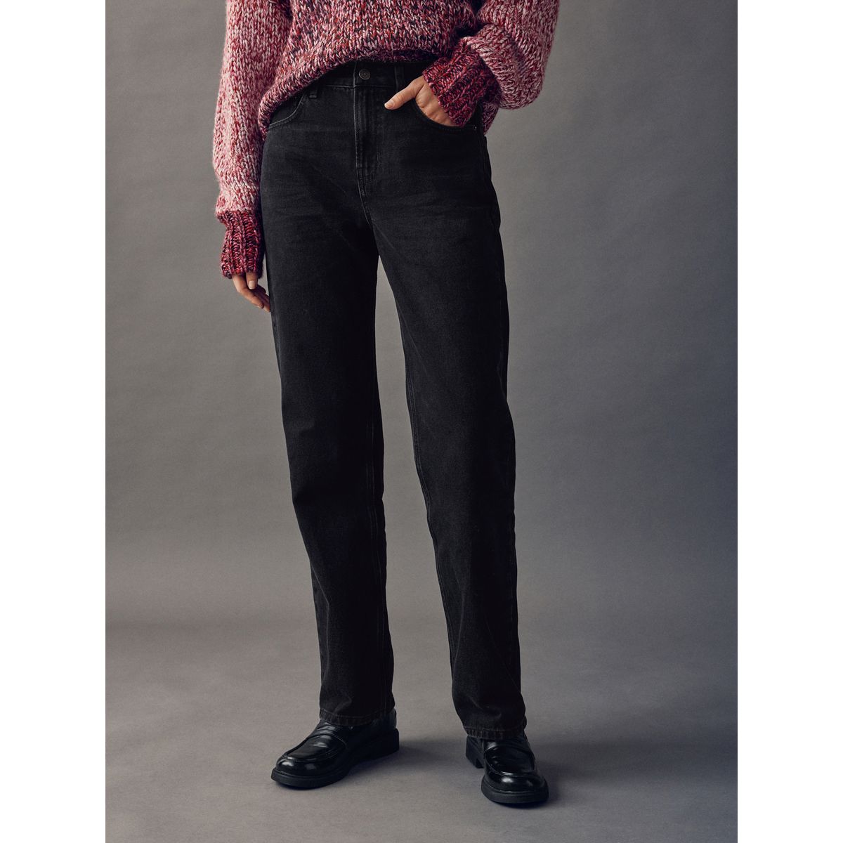 Jeans de jambe droite noir, NEXT