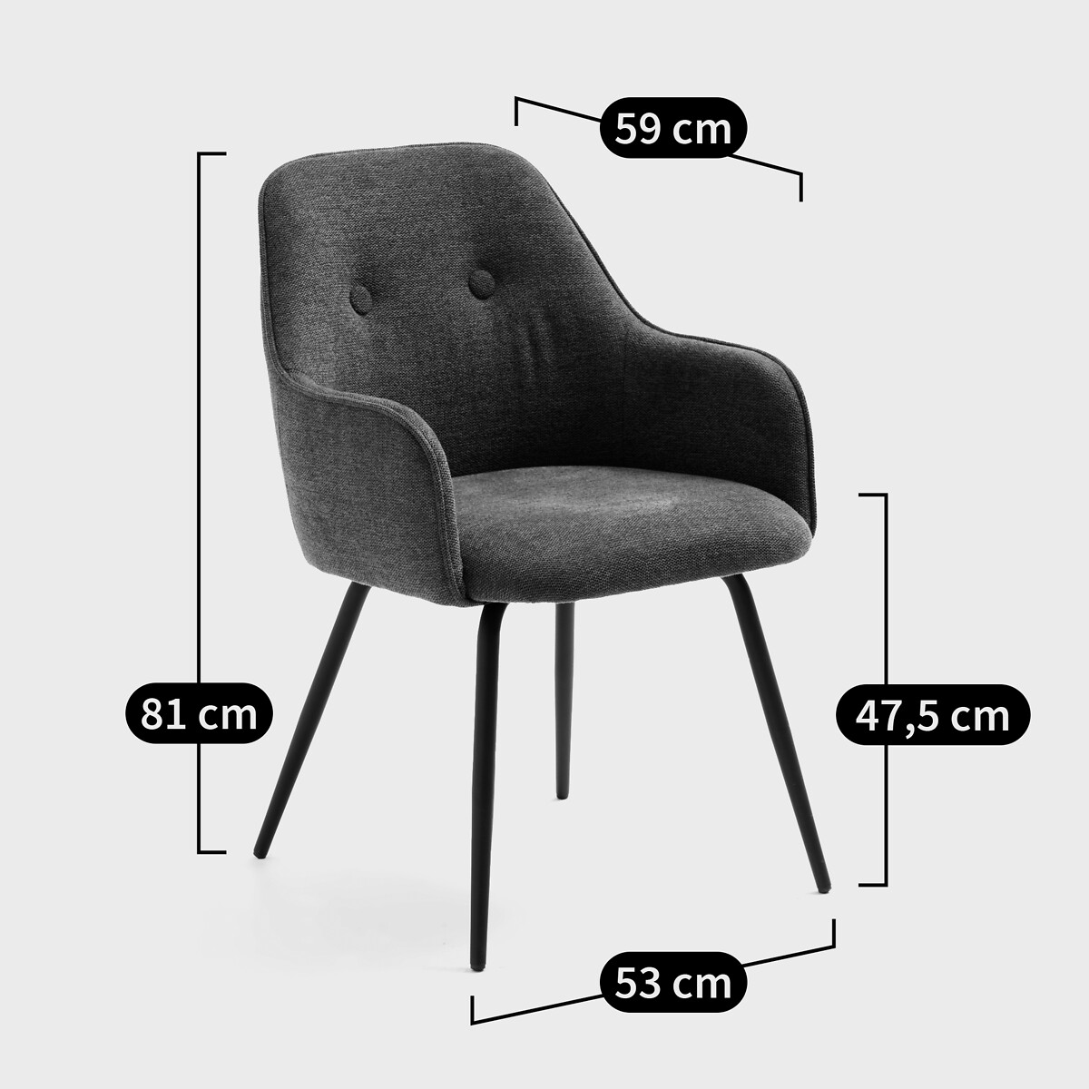 Fauteuil de table, Lipstick vert émeraude, LA REDOUTE INTERIEURS