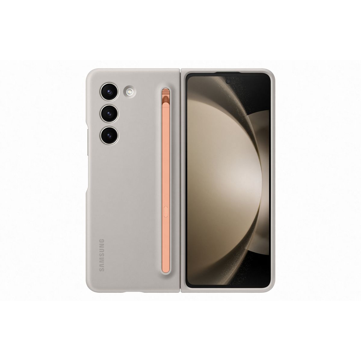 Coque Z Fold 5 S pen intégré Crème couleur unique, SAMSUNG