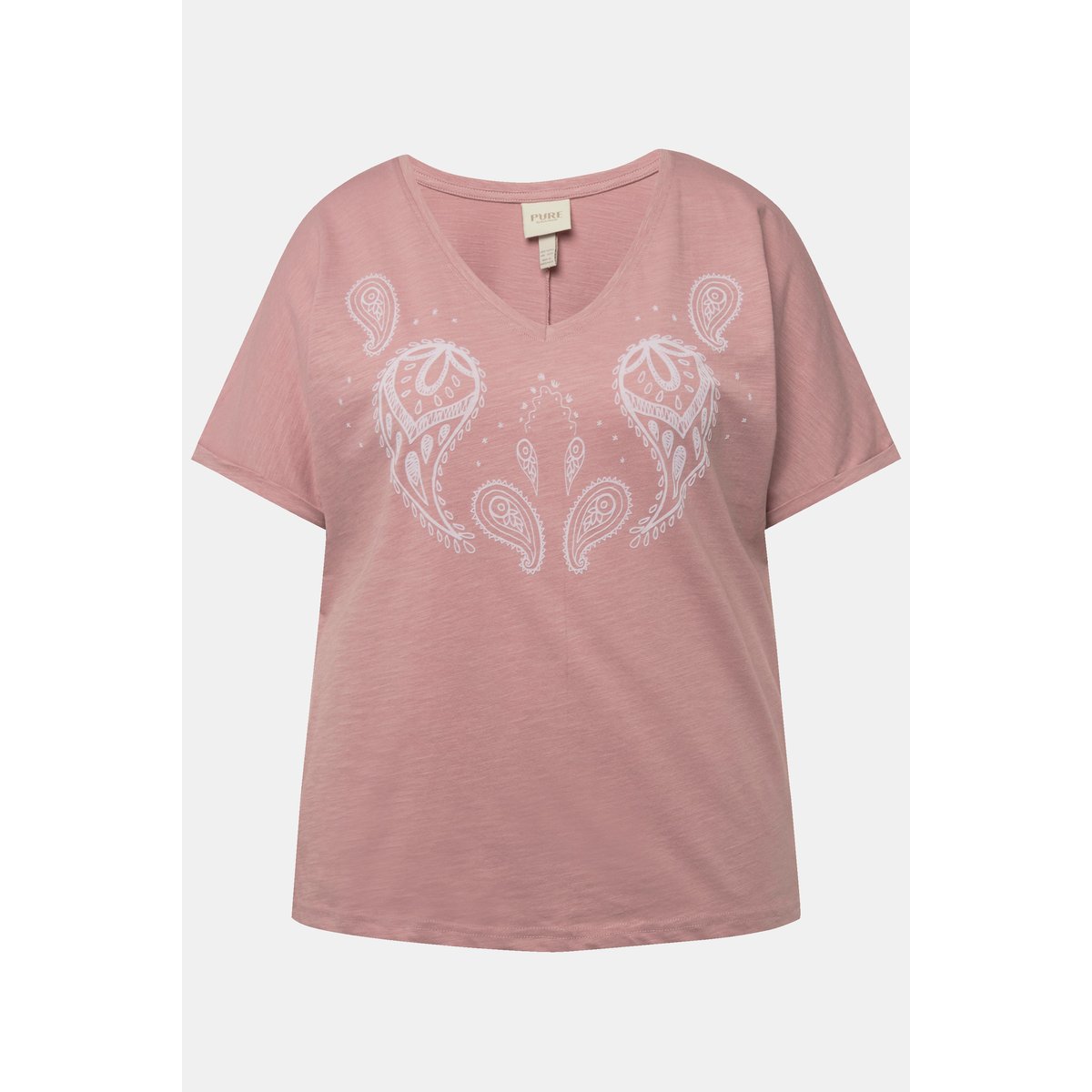 T-shirt à imprimé floqué rose, ULLA POPKEN