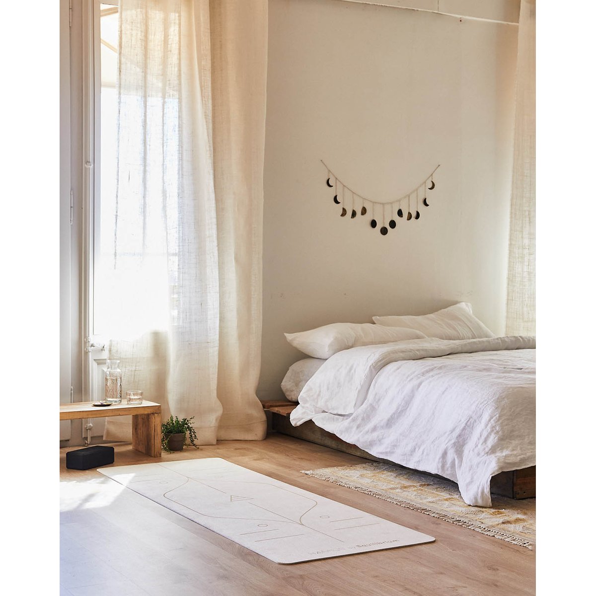 Tapis yoga mousse EVA et liège - MARGARET blanc, HANNUN