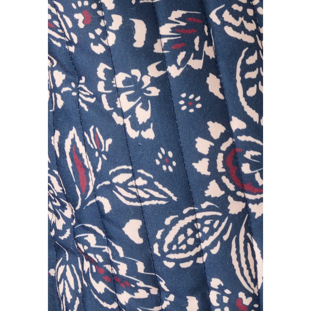 Veste matelassée imprimée bleu marine grandes fleurs, DAMART
