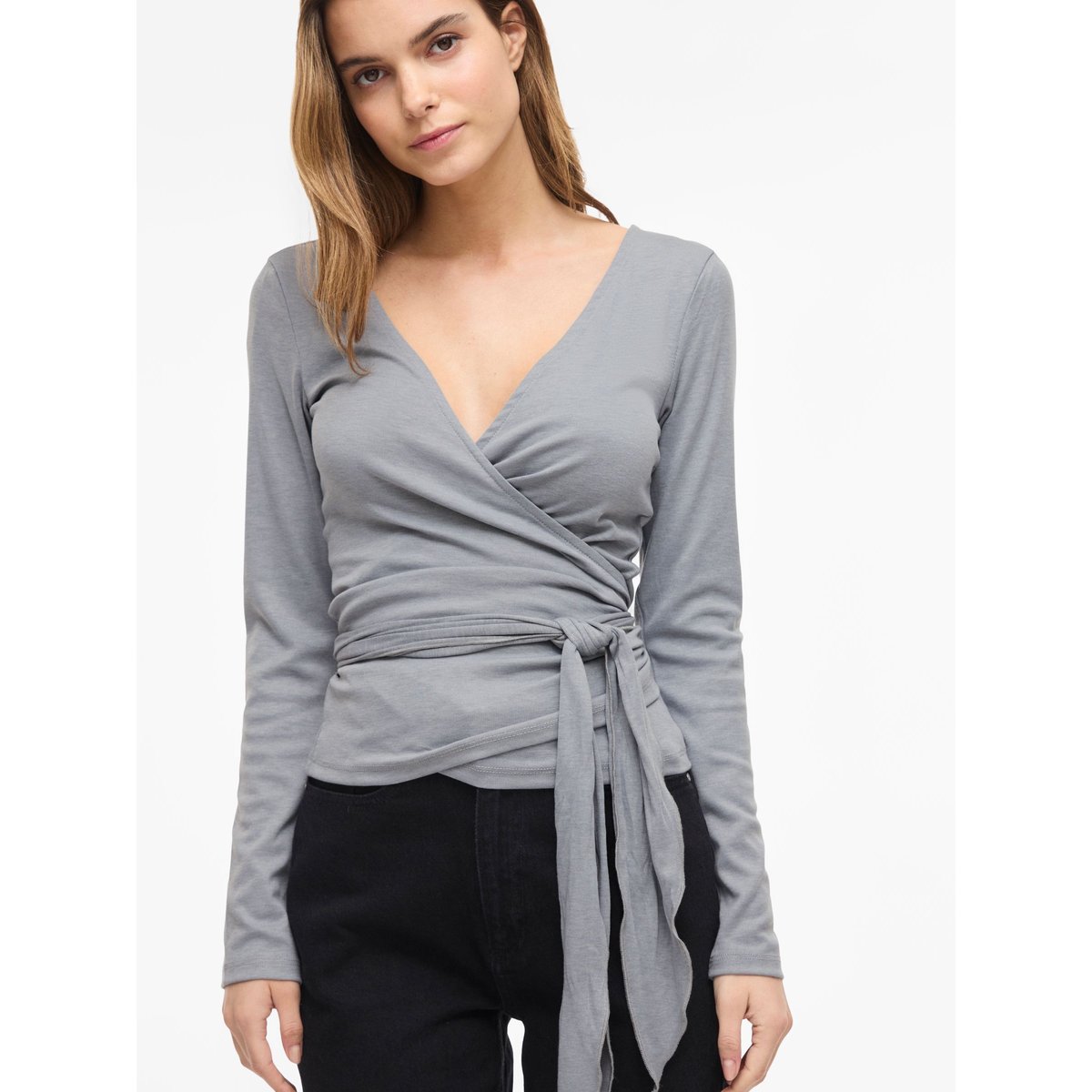 Top Cache-Cœur gris - medium grey melange1, VILA