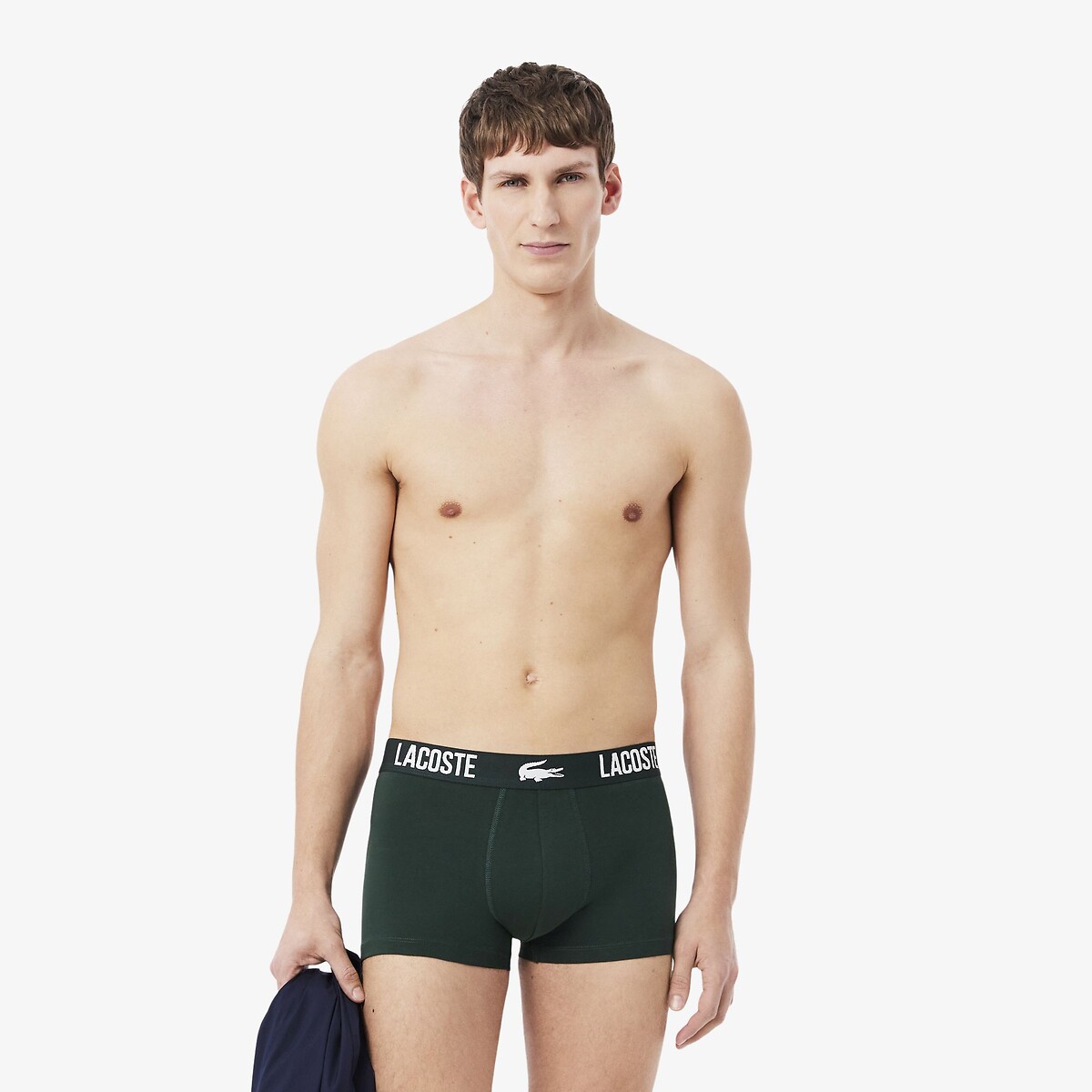 Lot de 3 boxers courts coton stretch vert-3hx, LACOSTE