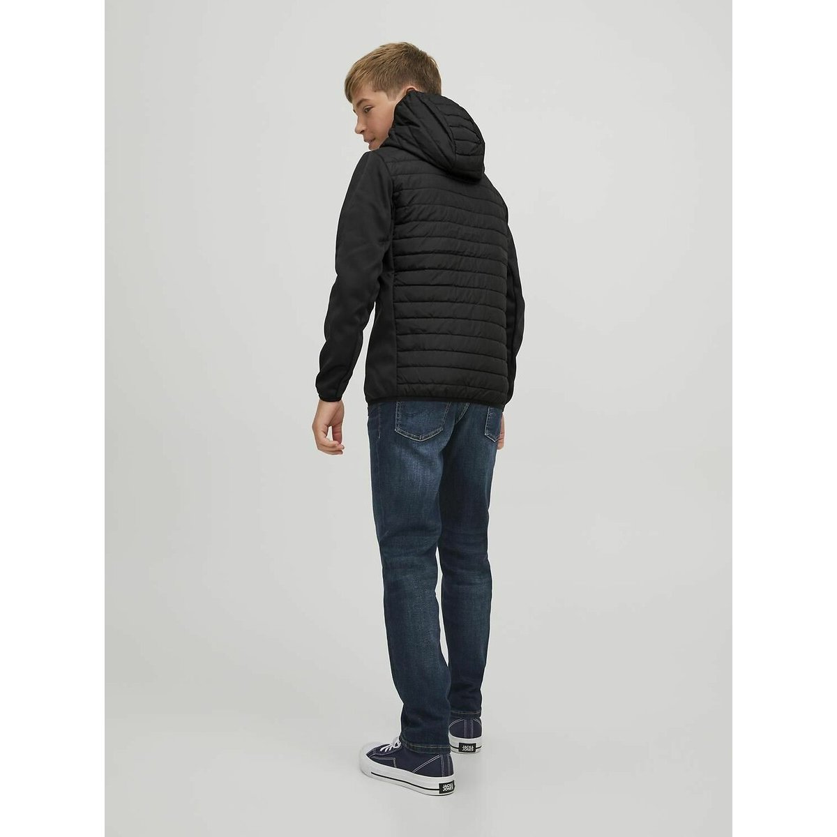 Blouson à capuche noir, JACK & JONES JUNIOR