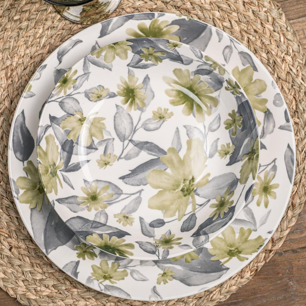 Assiette plate Edulis 27 cm (lot de 6) - EDULIS vert, TABLE PASSION