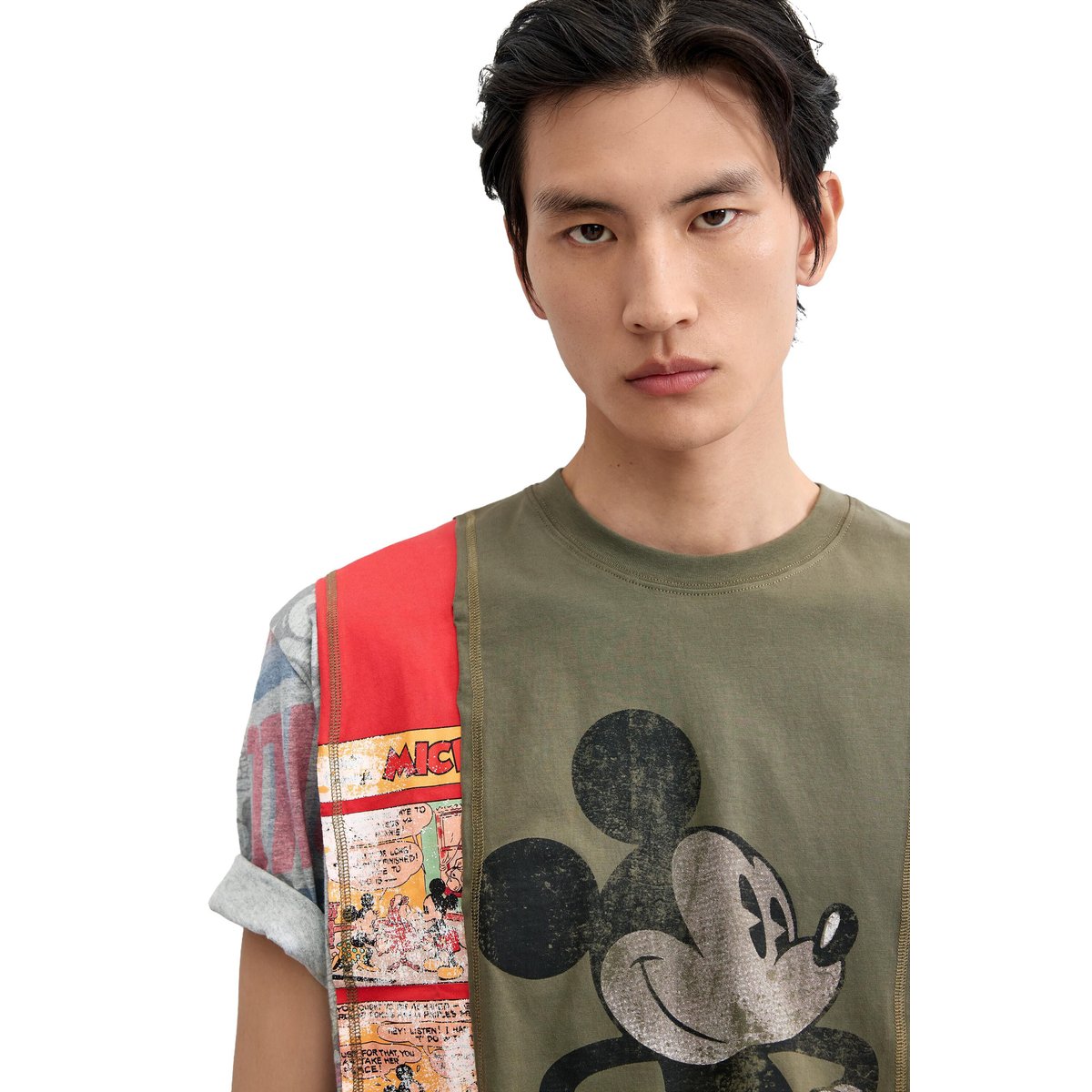 T-shirt collage Mickey™ vert, DESIGUAL