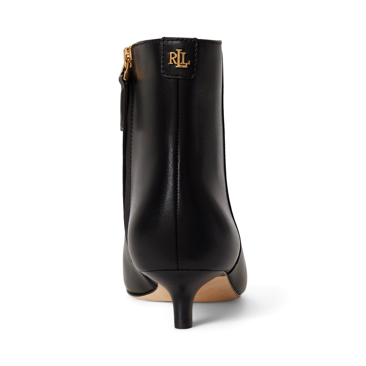 Francesca Pointed Kitten Heel Leather Ankle Boots black, LAUREN RALPH LAUREN