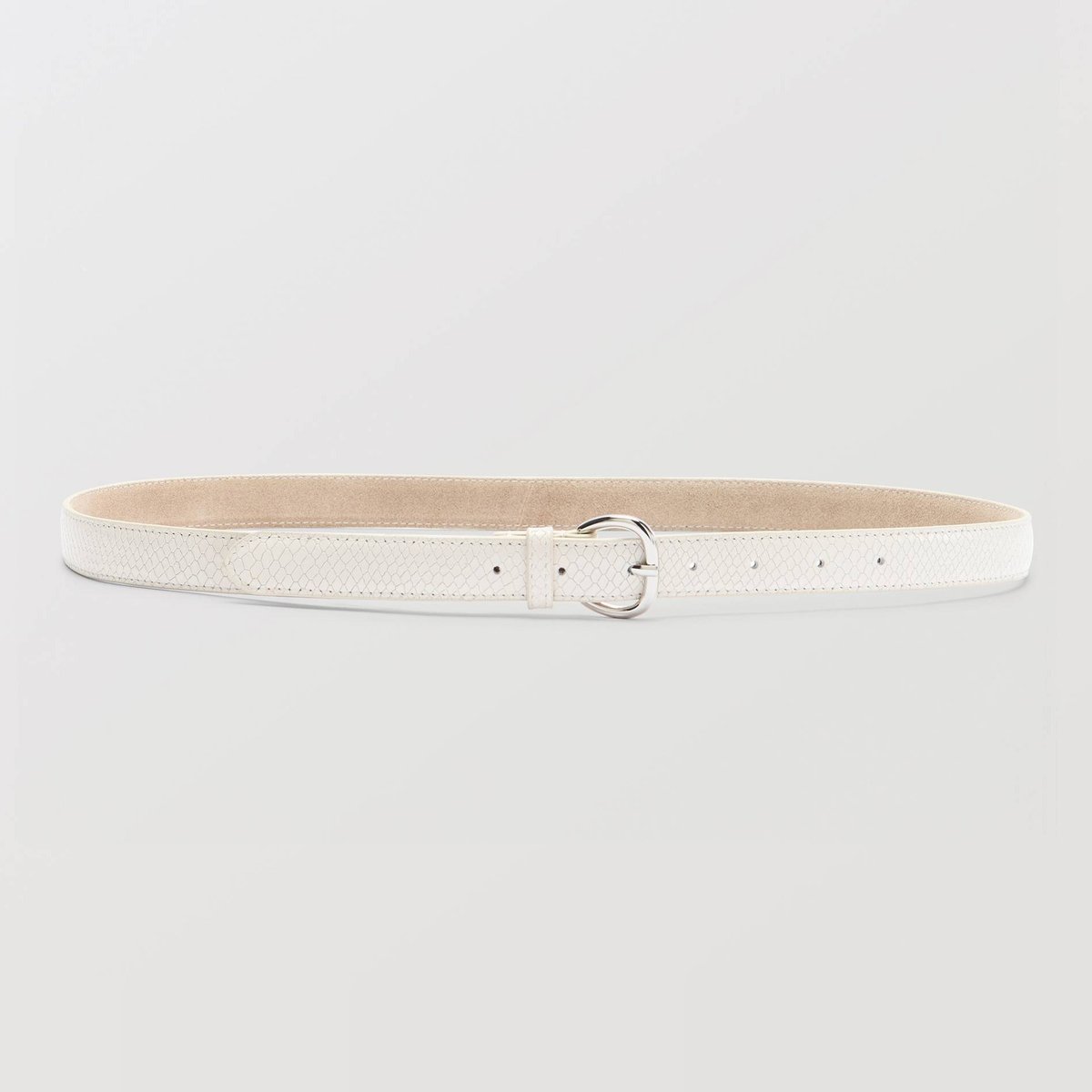 Ceinture en cuir blanc, MONOPRIX