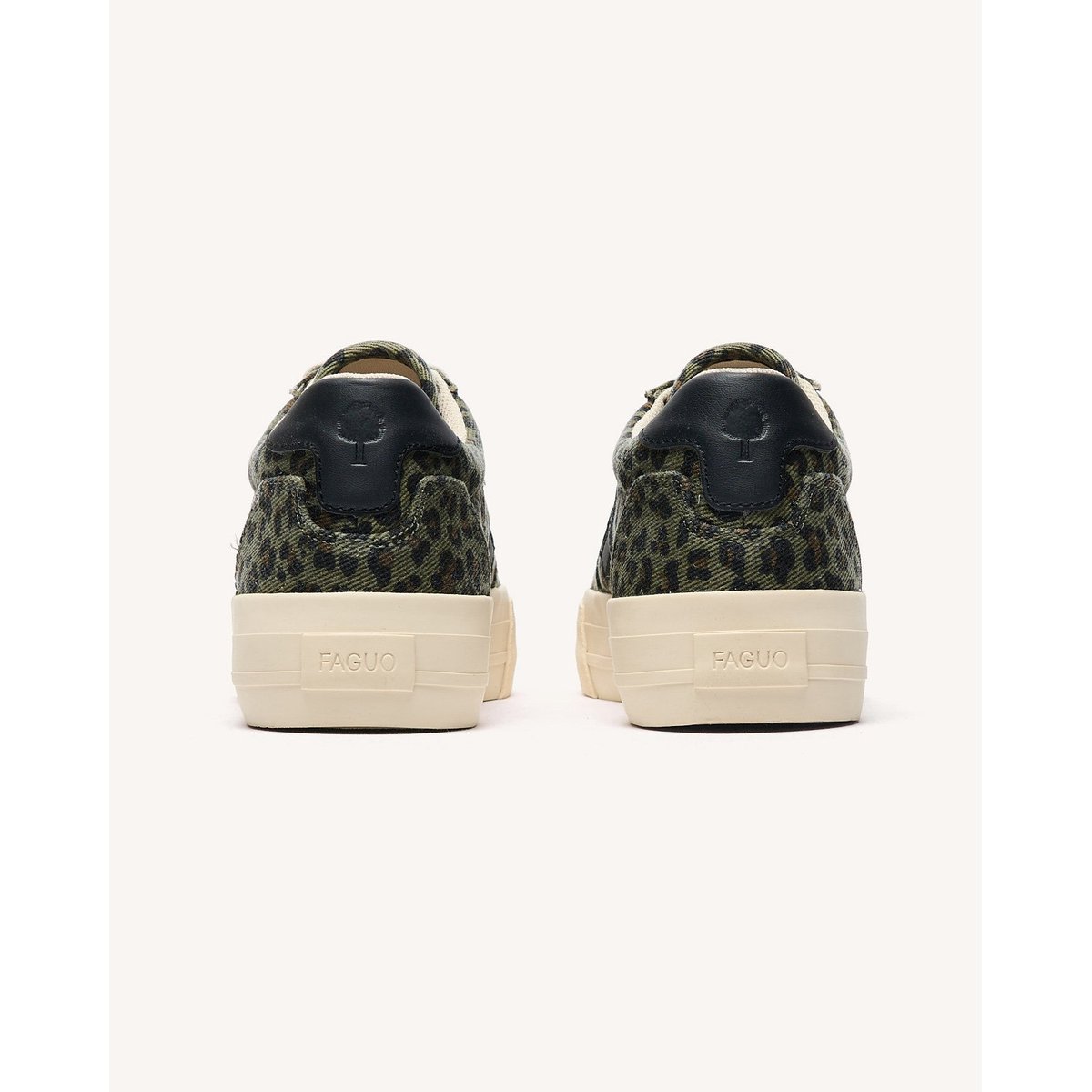 Tennis basses tissu WALNUT PLATFORM kaki foncé, FAGUO