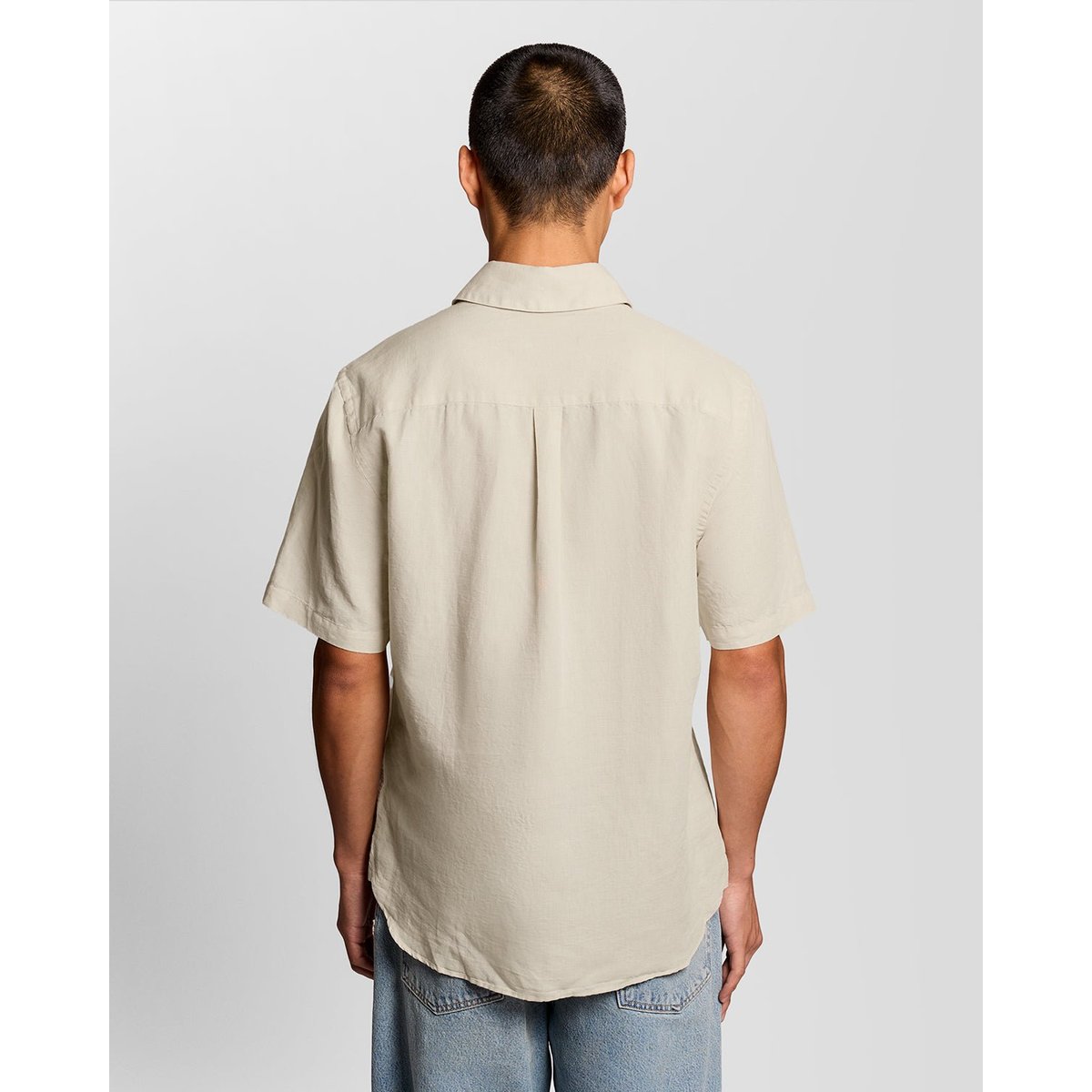 Chemise manches courtes en mélange de lin blanc crique, LYLE & SCOTT