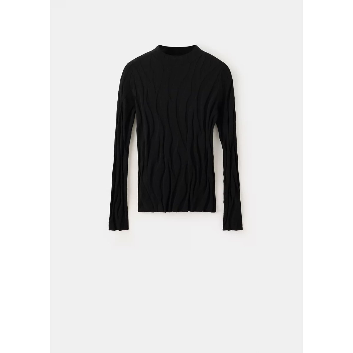 Pull ajusté texturé noir, MANGO
