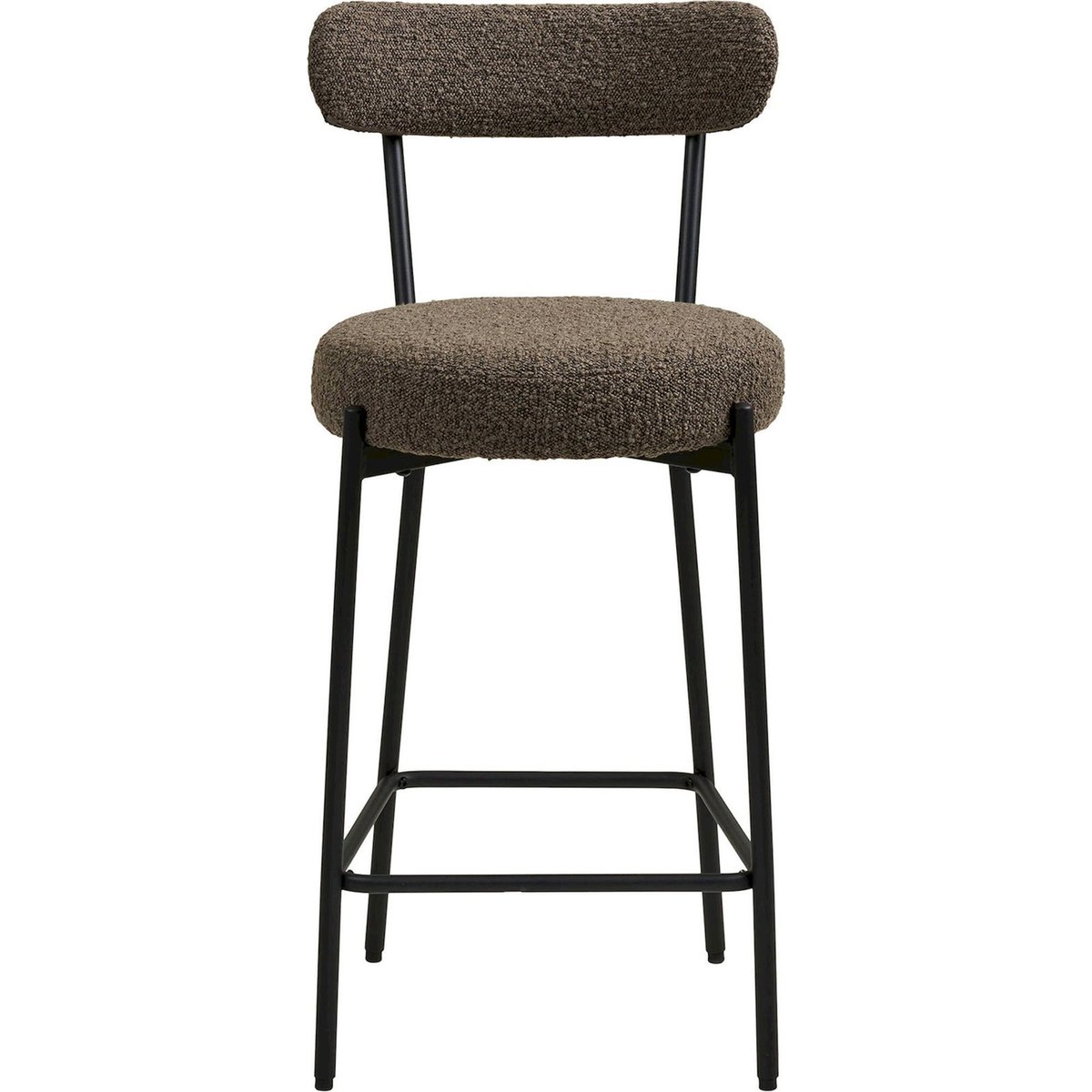 Tabouret de bar en tissu bouclé HOLSTELLY blanc bouclé et noir, RECOLLECTION