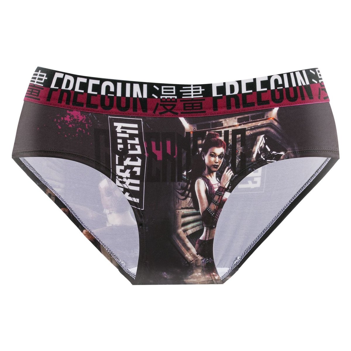 Lot De 5 Culottes Fantaisie noir/rose/rouge/violet, FREEGUN