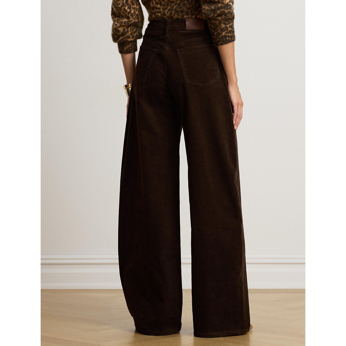 Pantalon large en velours côtelé marron, LAUREN RALPH LAUREN