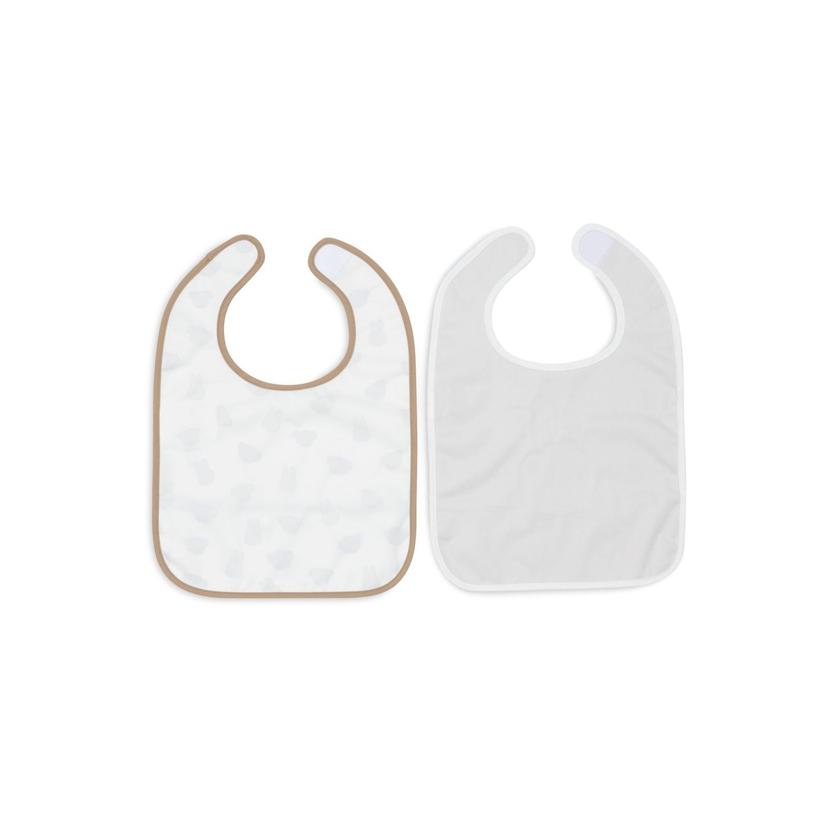 Lot de 2 bavoirs imperméables Miffy blanc, marron, JOLLEIN