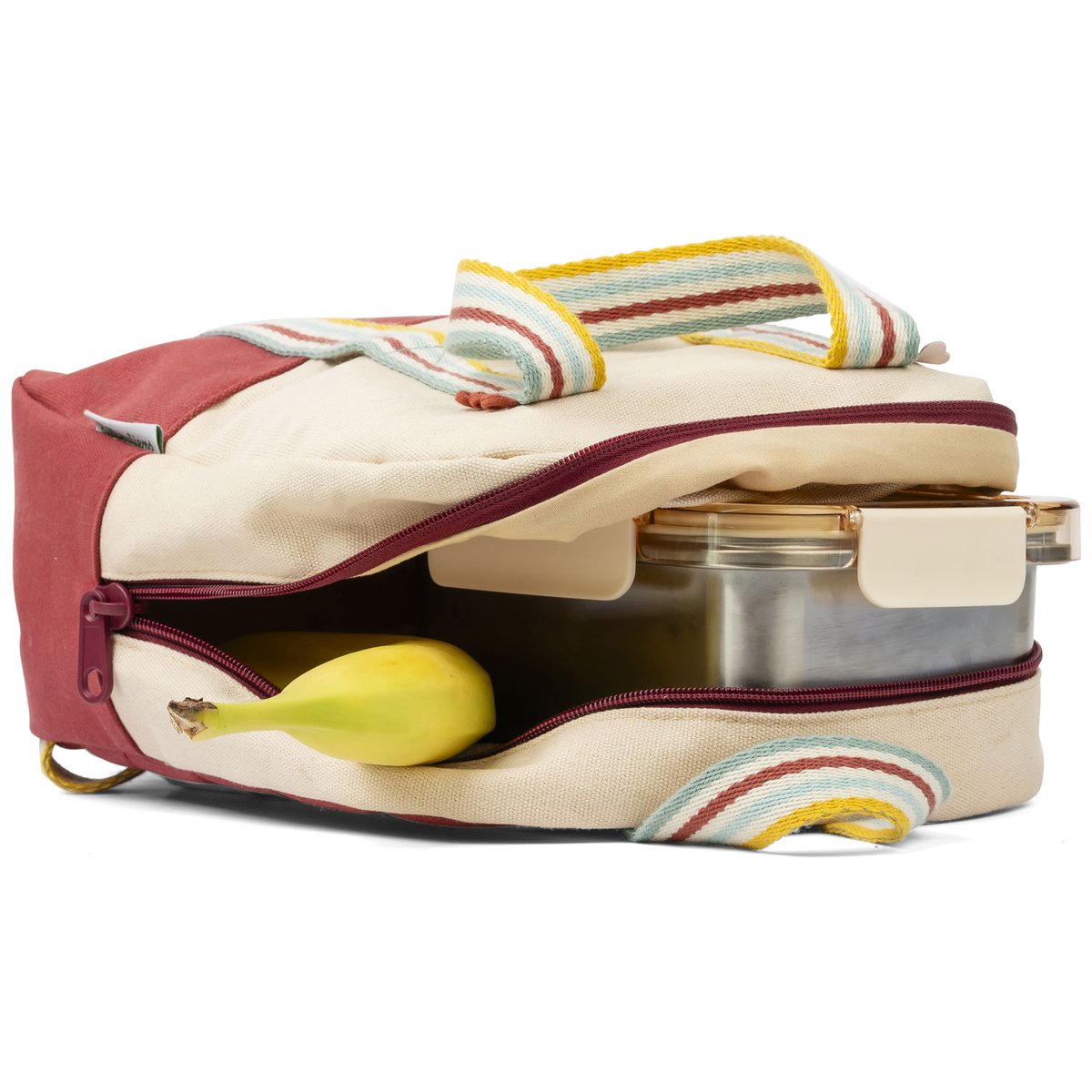 Sac à dos rouge, beige, jaune, LILLIPUTIENS