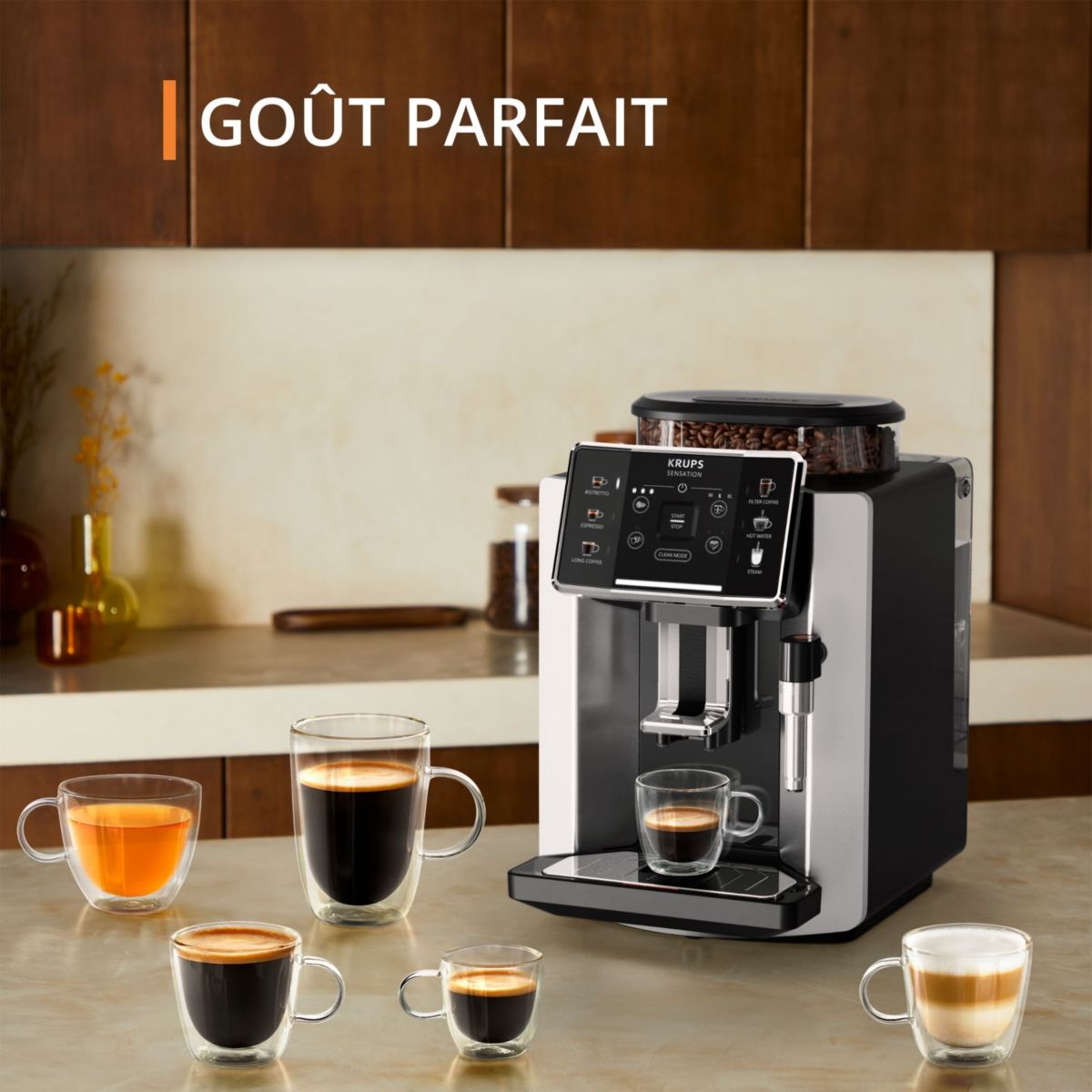 Expresso Broyeur EA910E10 sensation silver couleur unique, KRUPS