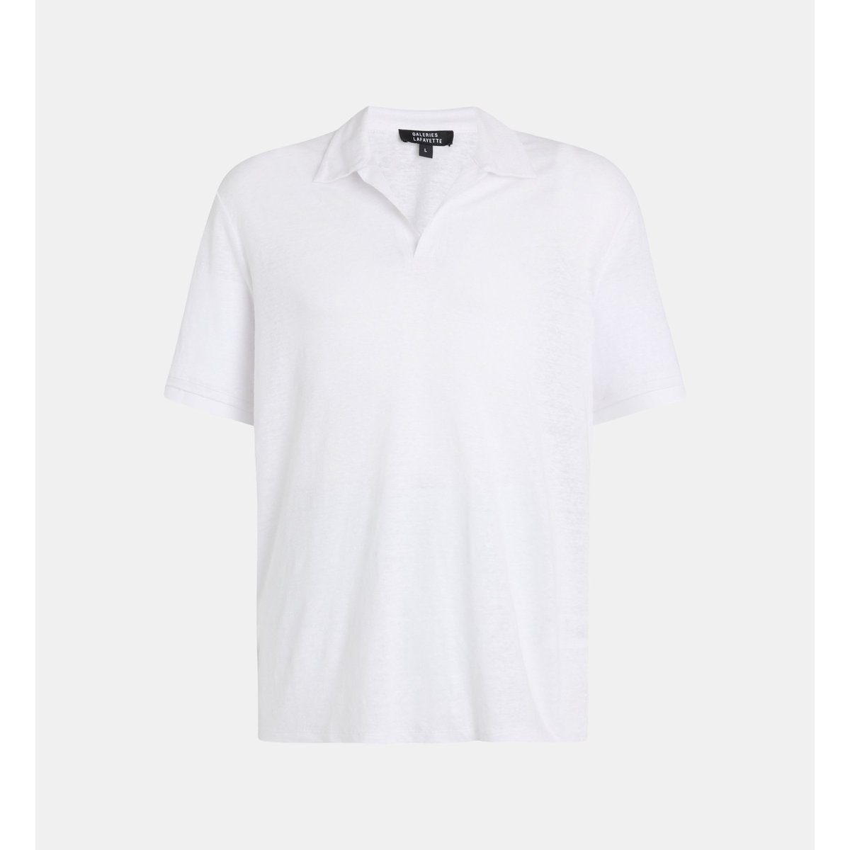 Polo droit léger rolin en lin européen™ blanc, GALERIES LAFAYETTE