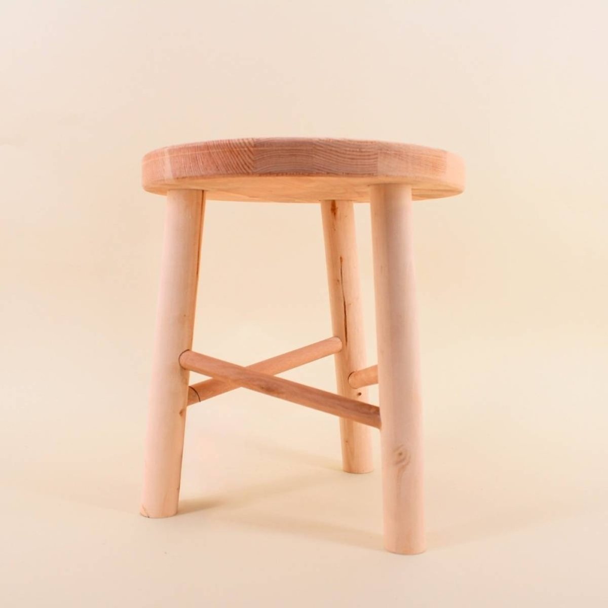 Tabouret en bois clair d30x33cm naturel, ORNAMI
