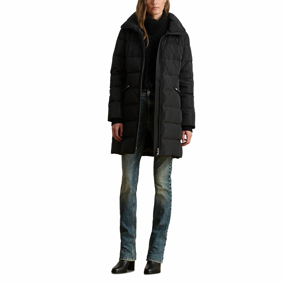 Long Hooded Padded Jacket black, LAUREN RALPH LAUREN